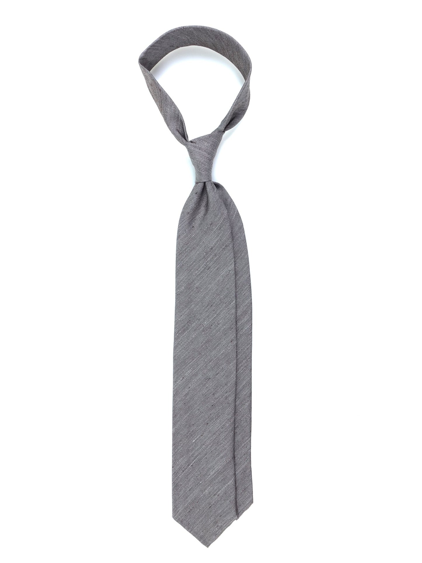 Untipped tie Brown DAFNE in Linen/Silk