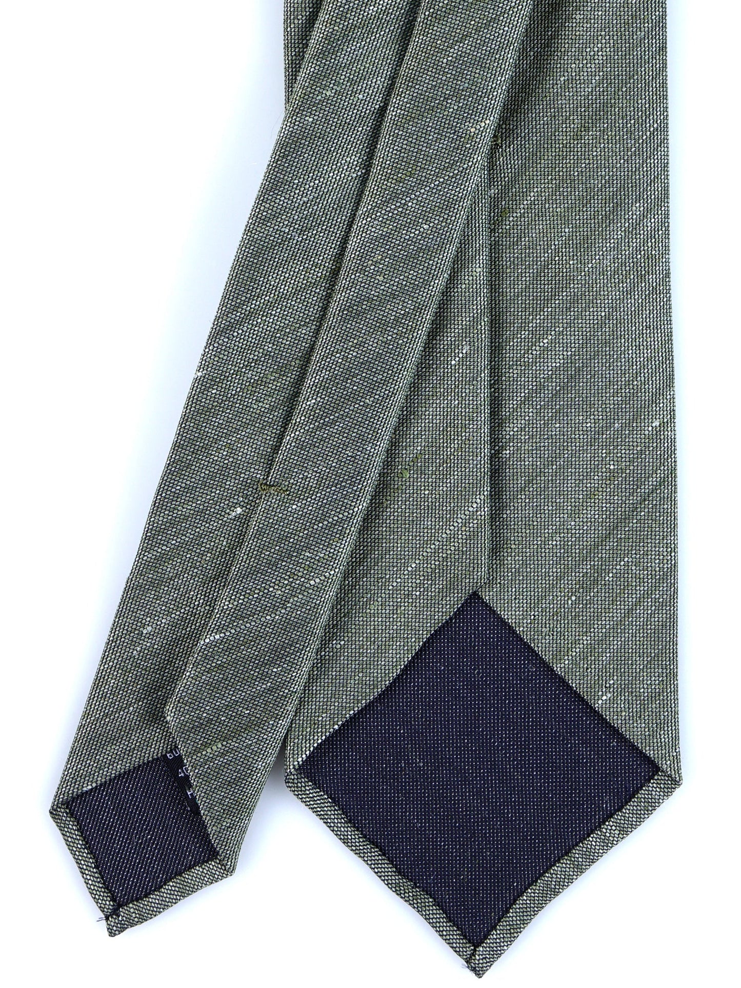 DAFNE unlined green tailored tie in linen/silk