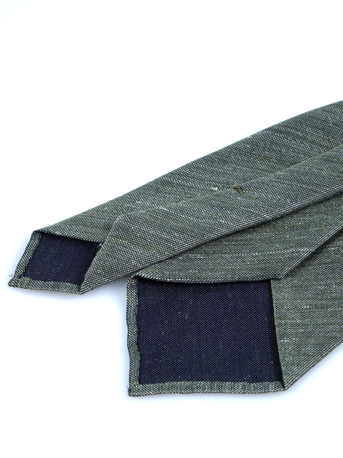 DAFNE unlined green tailored tie in linen/silk