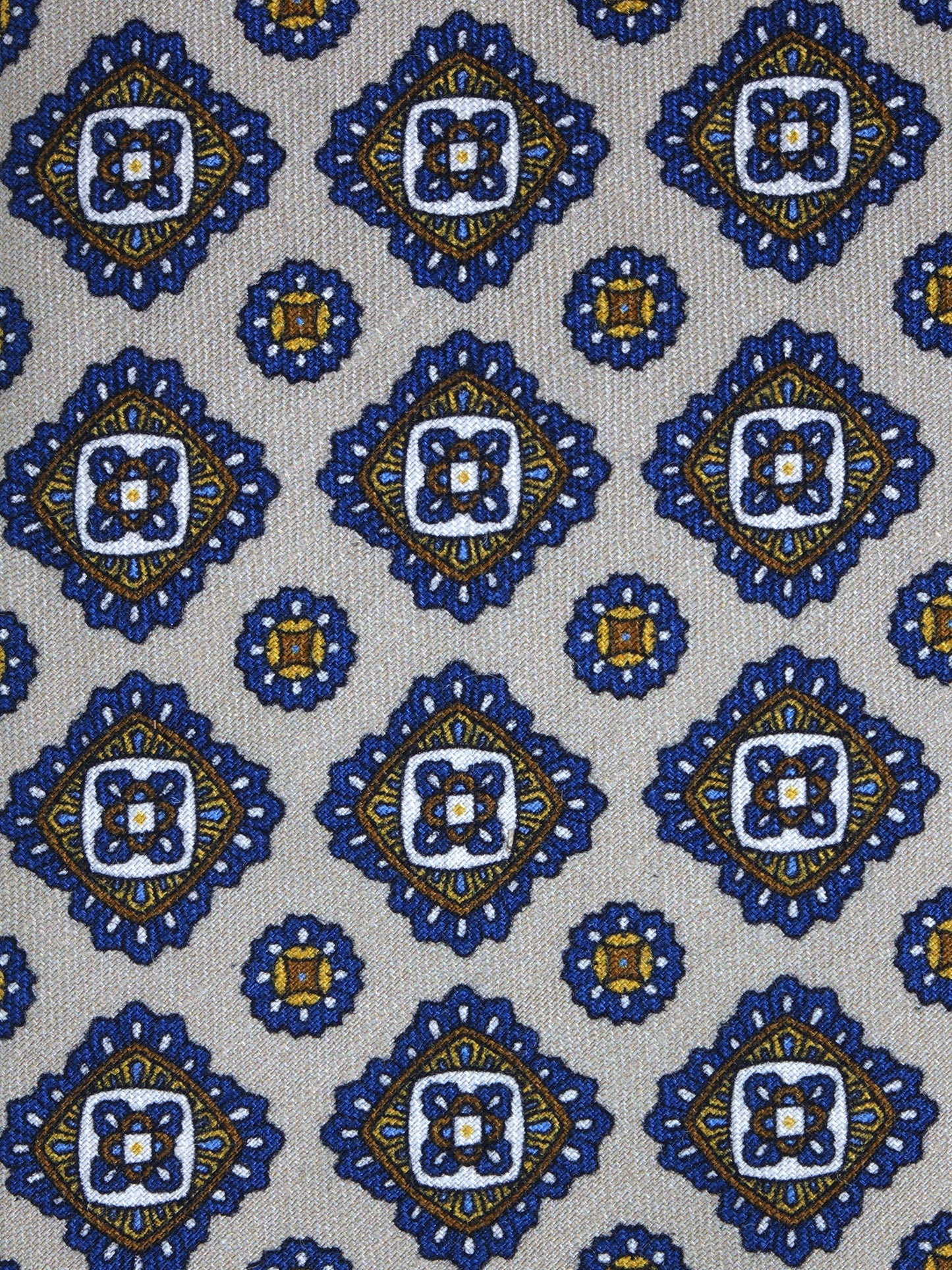 Beige tailored untipped tie MARIKA in linen/silk