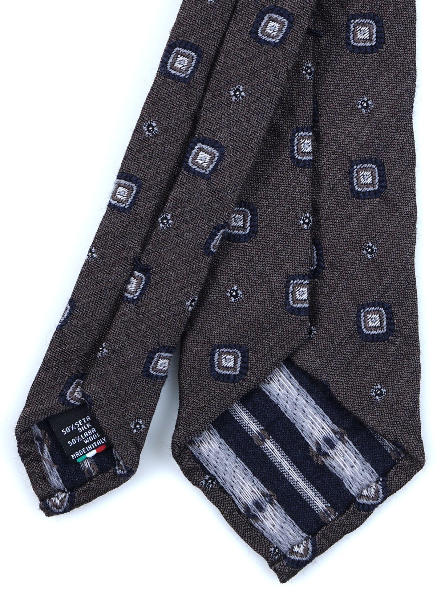 Light Brown Tie 3 Folds Unlined Without Wool/Silk Interior FATHER