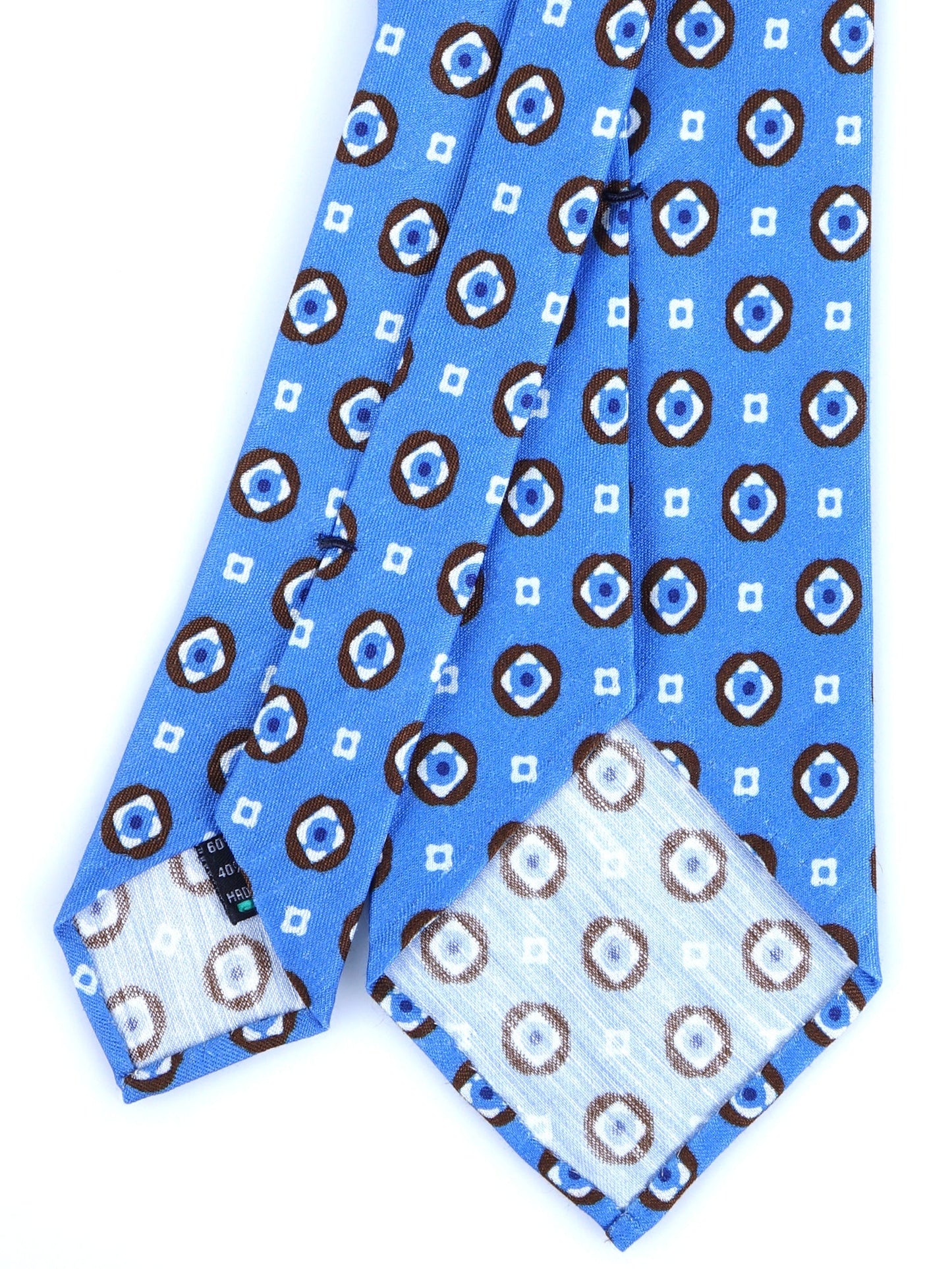 Light blue tailored untipped tie GEMINA in linen/silk
