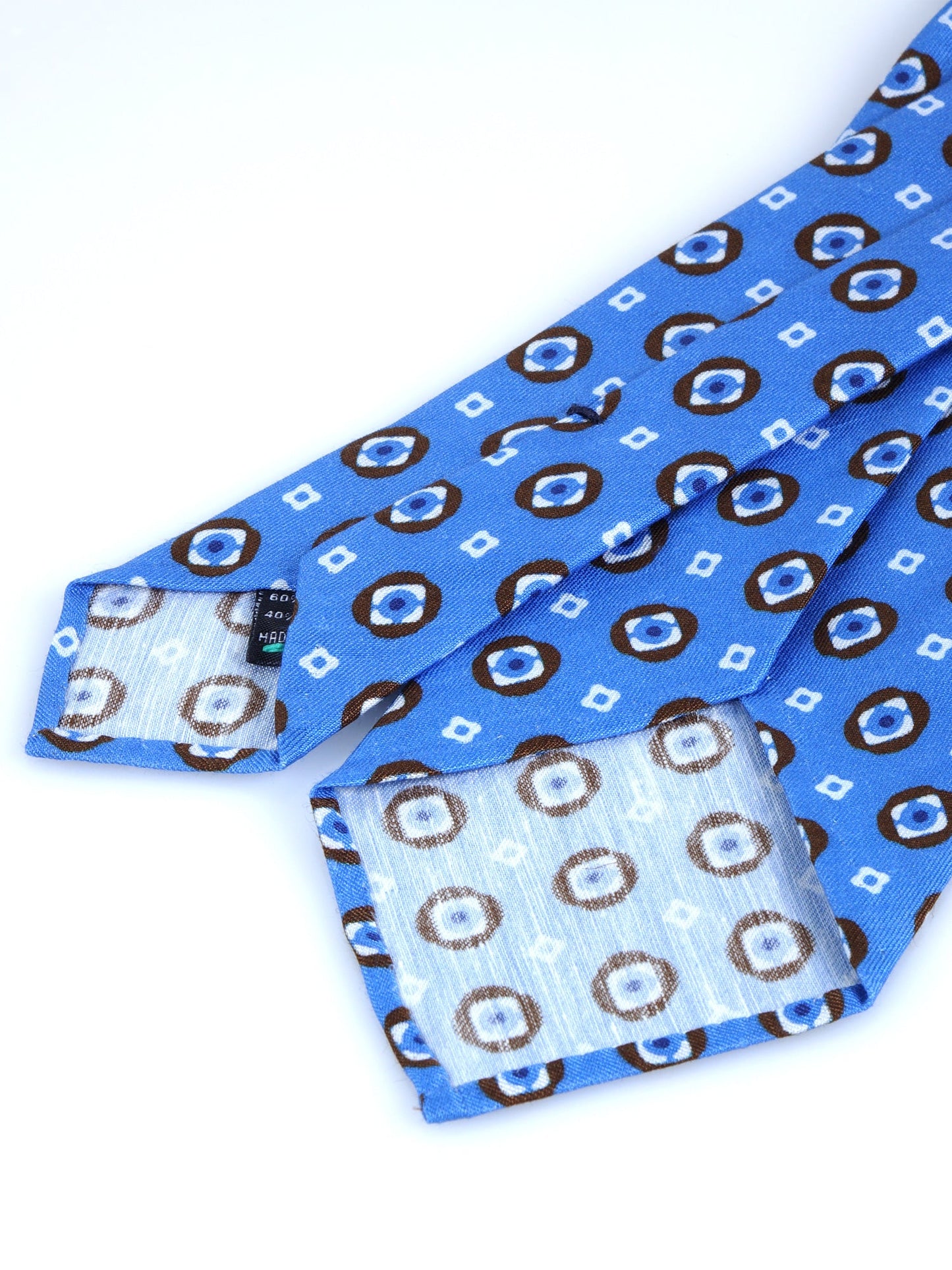Light blue tailored untipped tie GEMINA in linen/silk