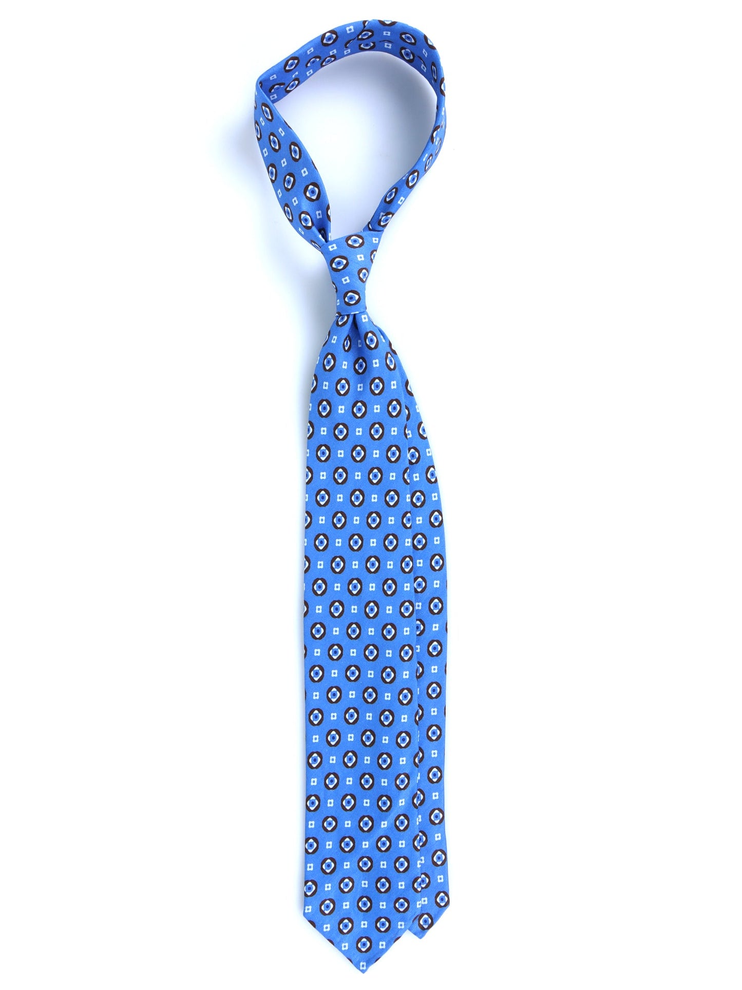 Light blue tailored untipped tie GEMINA in linen/silk