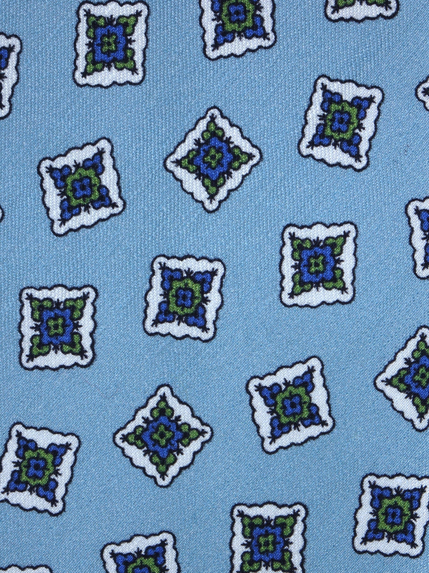 Light blue tailored untipped tie SATURNIA in linen/silk