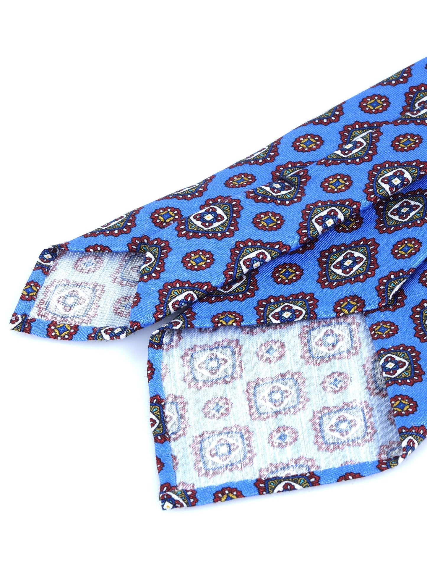Light Blue tailored untipped tie MARIKA in linen/Silklk