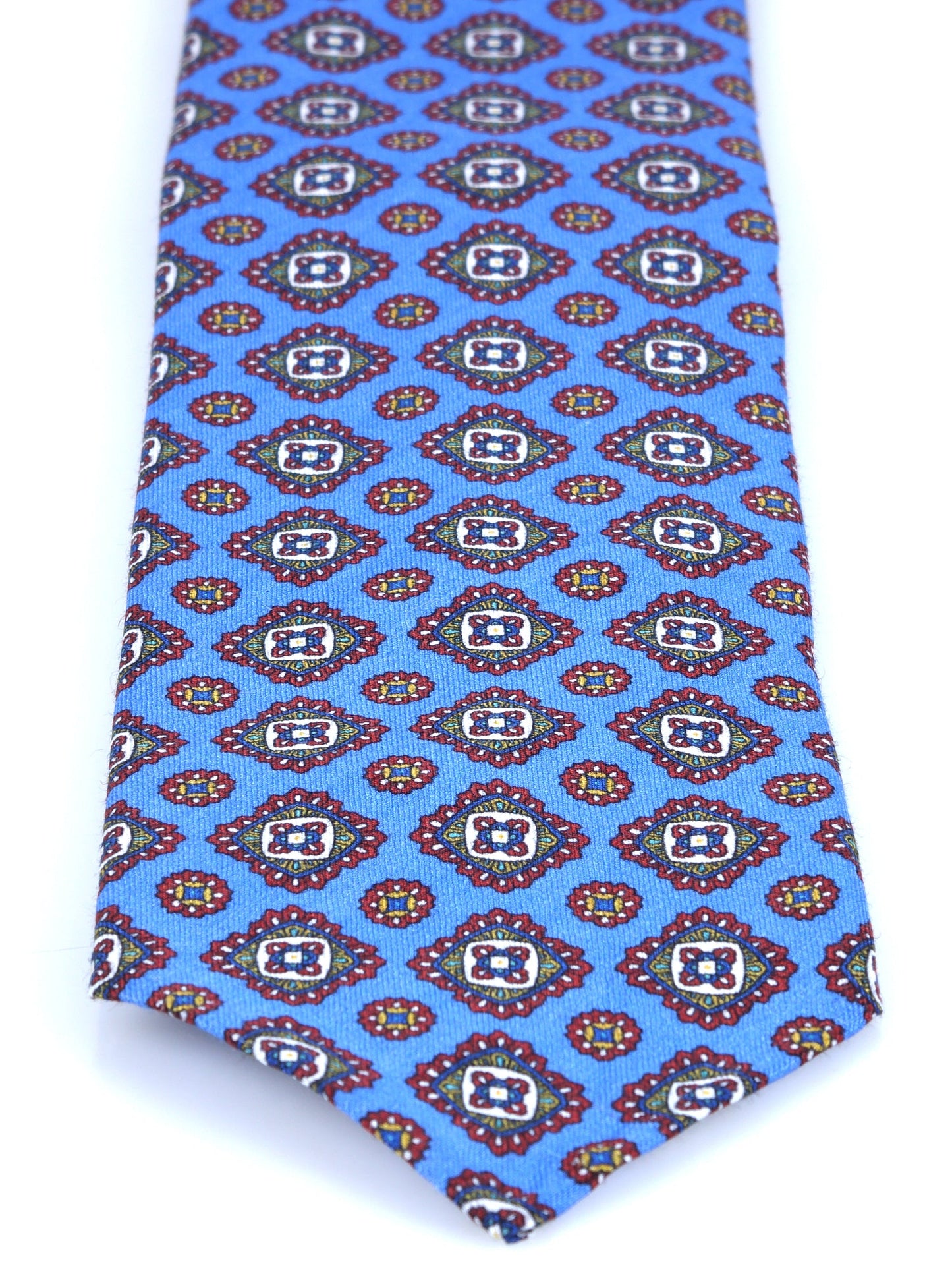 Light Blue tailored untipped tie MARIKA in linen/Silklk
