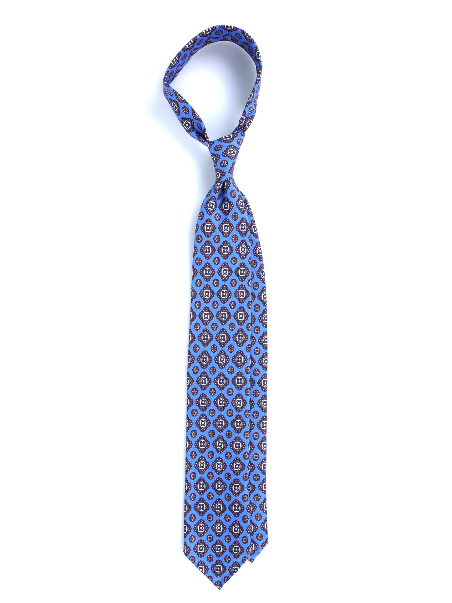 Light Blue tailored untipped tie MARIKA in linen/Silklk
