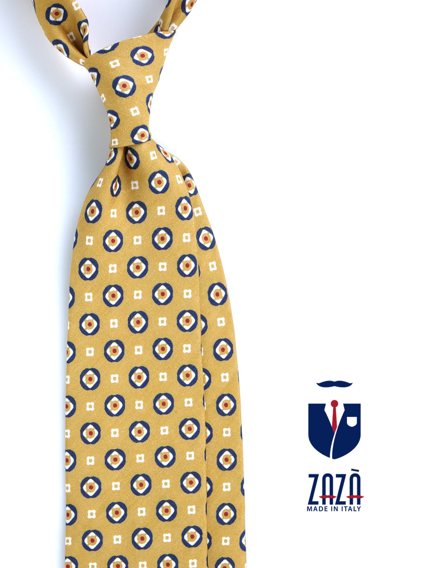 Yellow Tailored Untipped Tie GEMINA in Linen/Silk