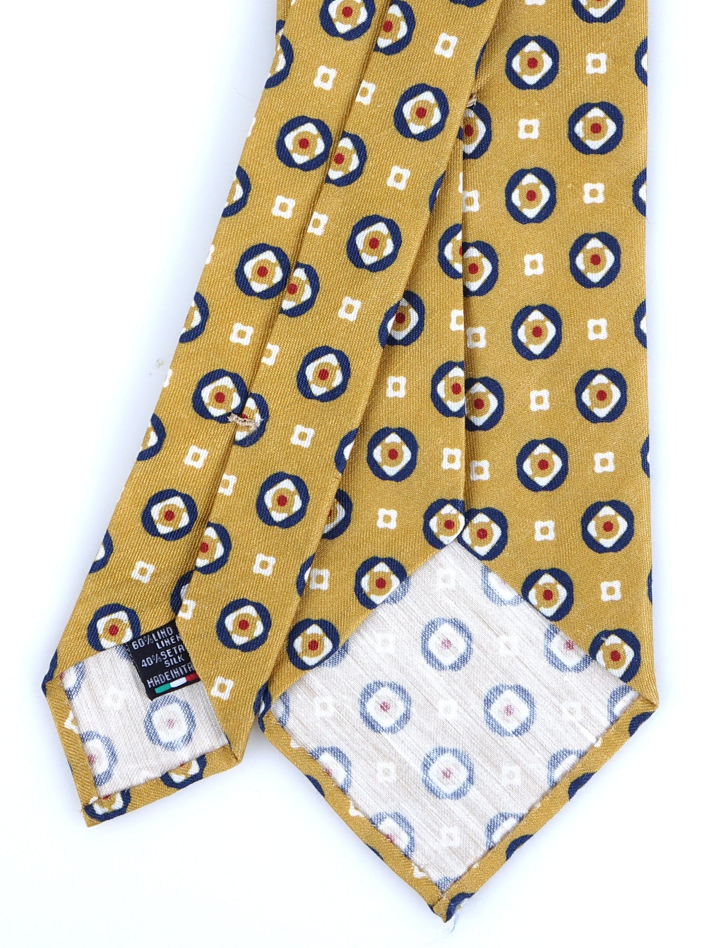 Yellow Tailored Untipped Tie GEMINA in Linen/Silk