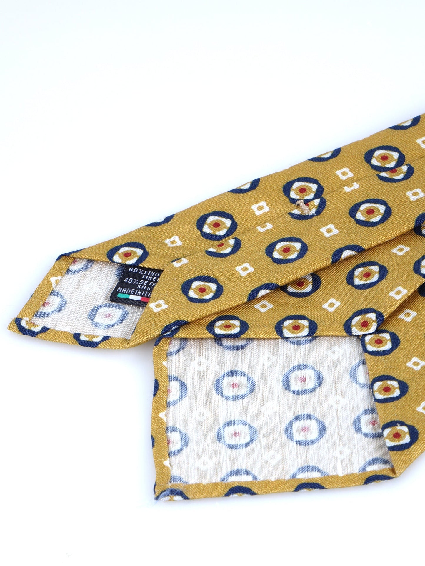 Yellow Tailored Untipped Tie GEMINA in Linen/Silk