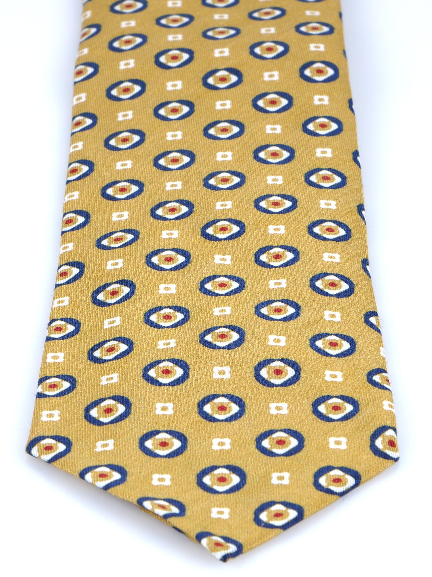 Yellow Tailored Untipped Tie GEMINA in Linen/Silk