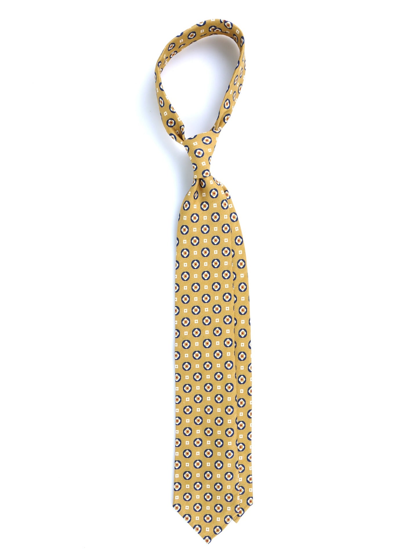Yellow Tailored Untipped Tie GEMINA in Linen/Silk