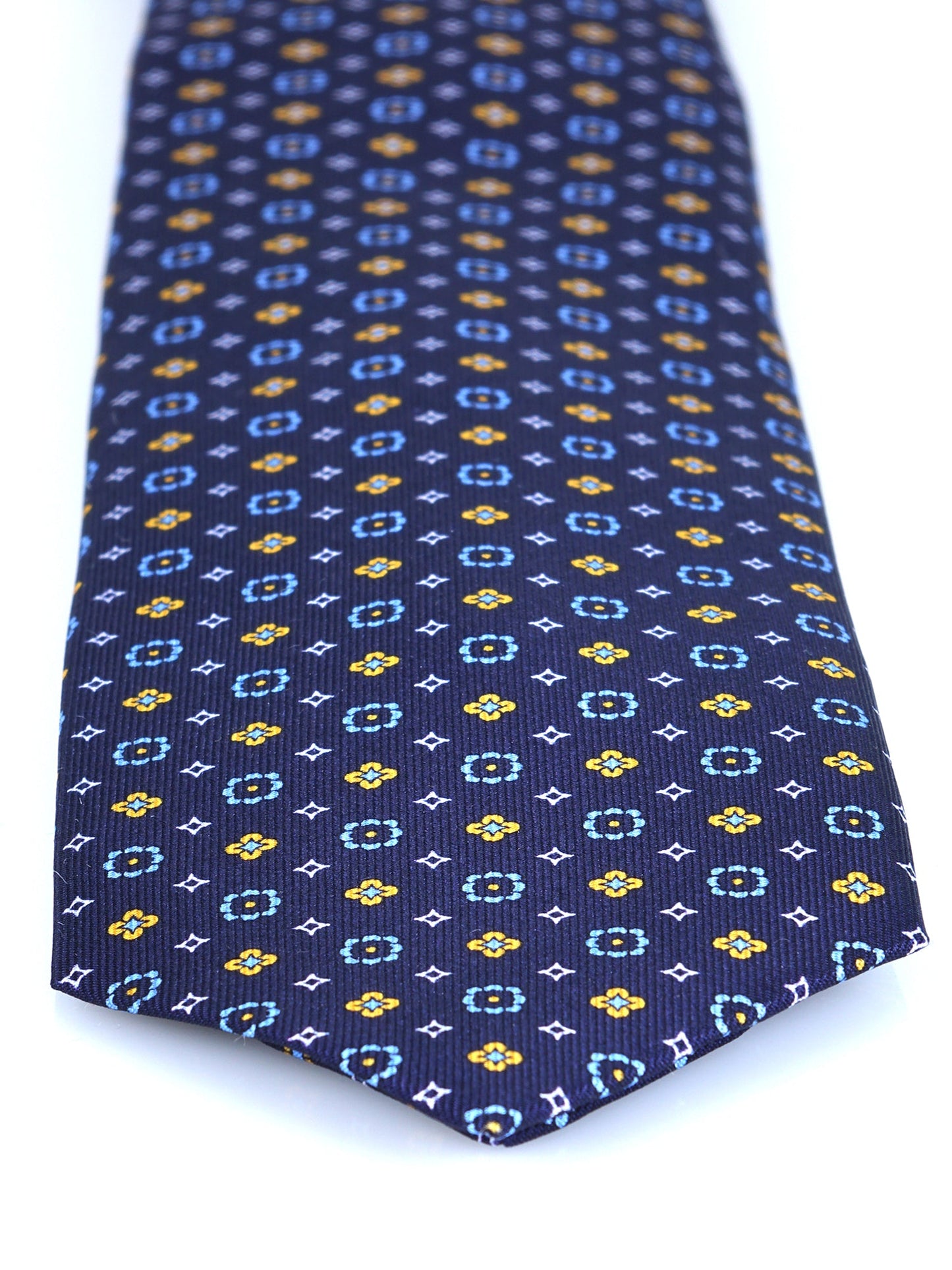 Blue 7 Fold LUDICA Luxury Silk Tie with English Print