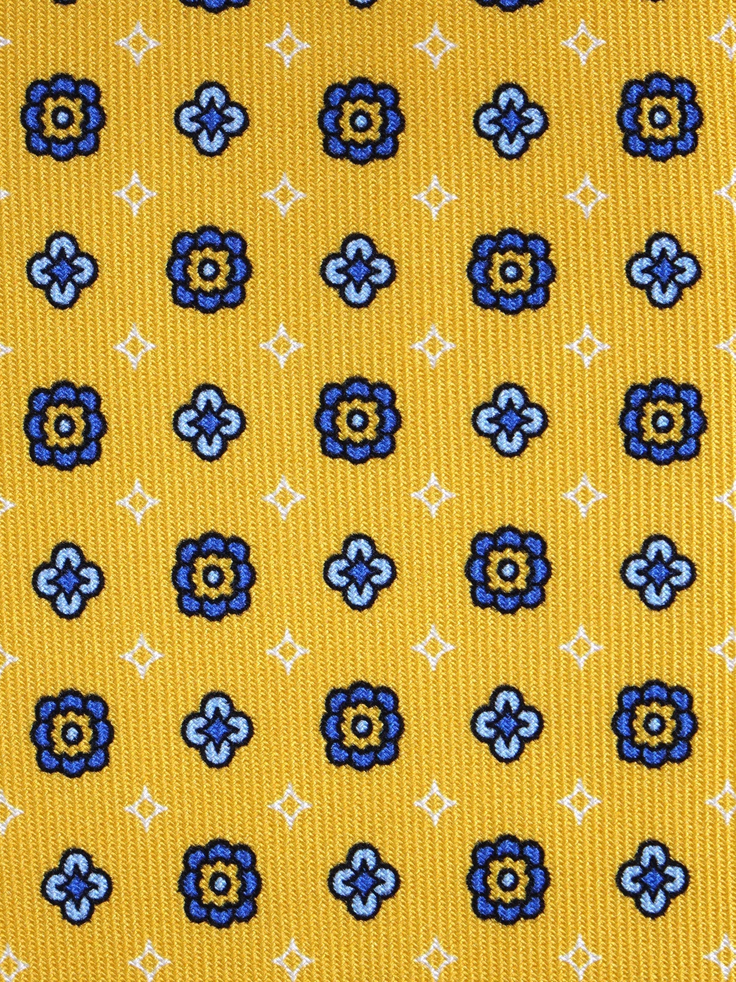 Yellow 7 Fold LUDICA Luxury Printed Silk Tie
