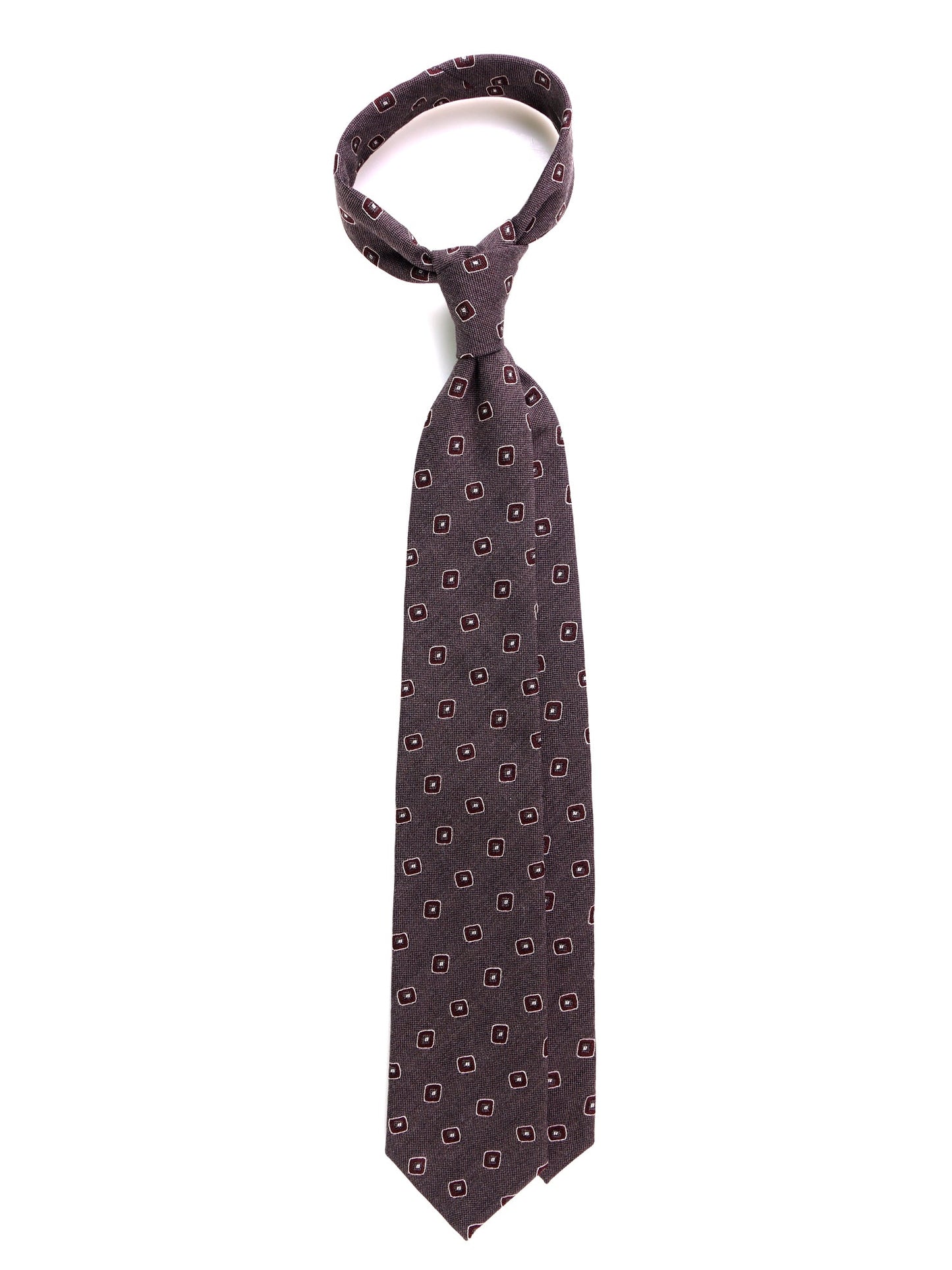 Brown silk\wool DAMAGE 3-fold tie