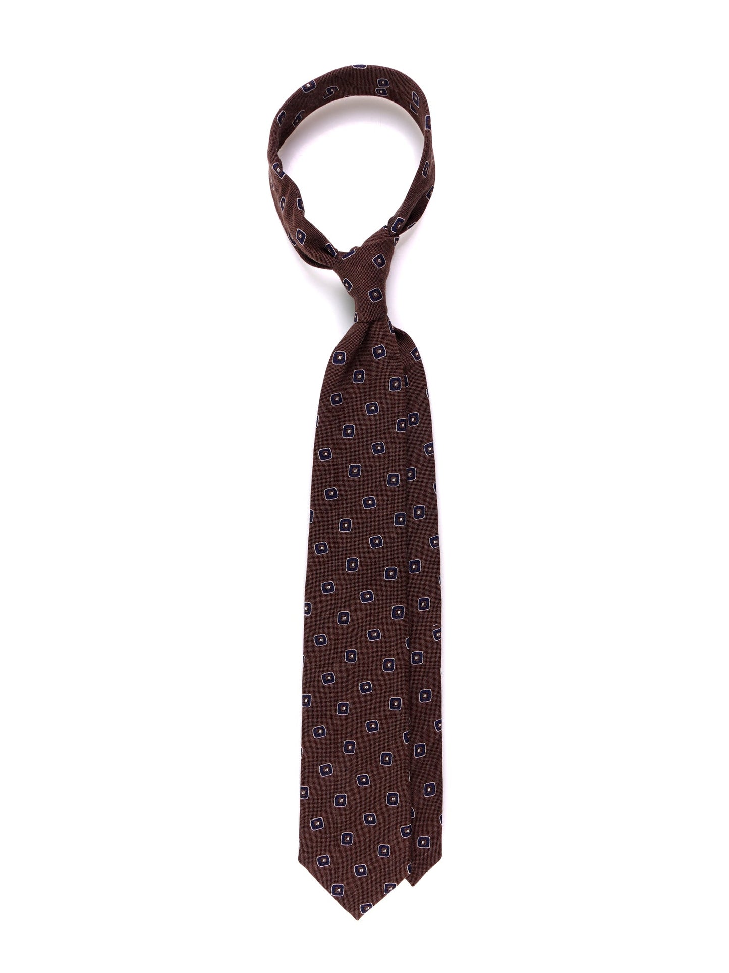 3-fold DAMAGE tie in light brown silk\wool