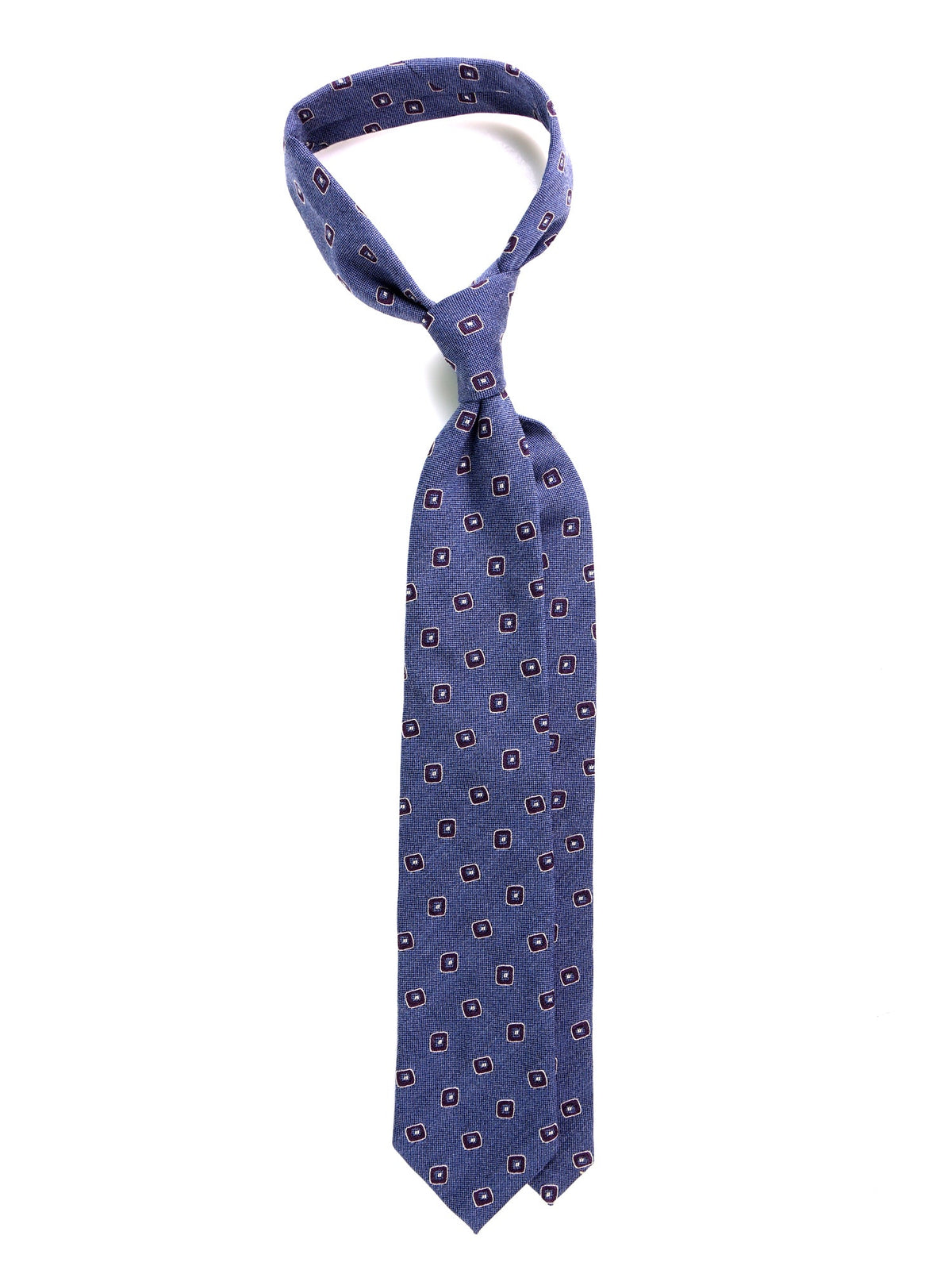 DAMAGE 3-fold tie in light blue silk/wool