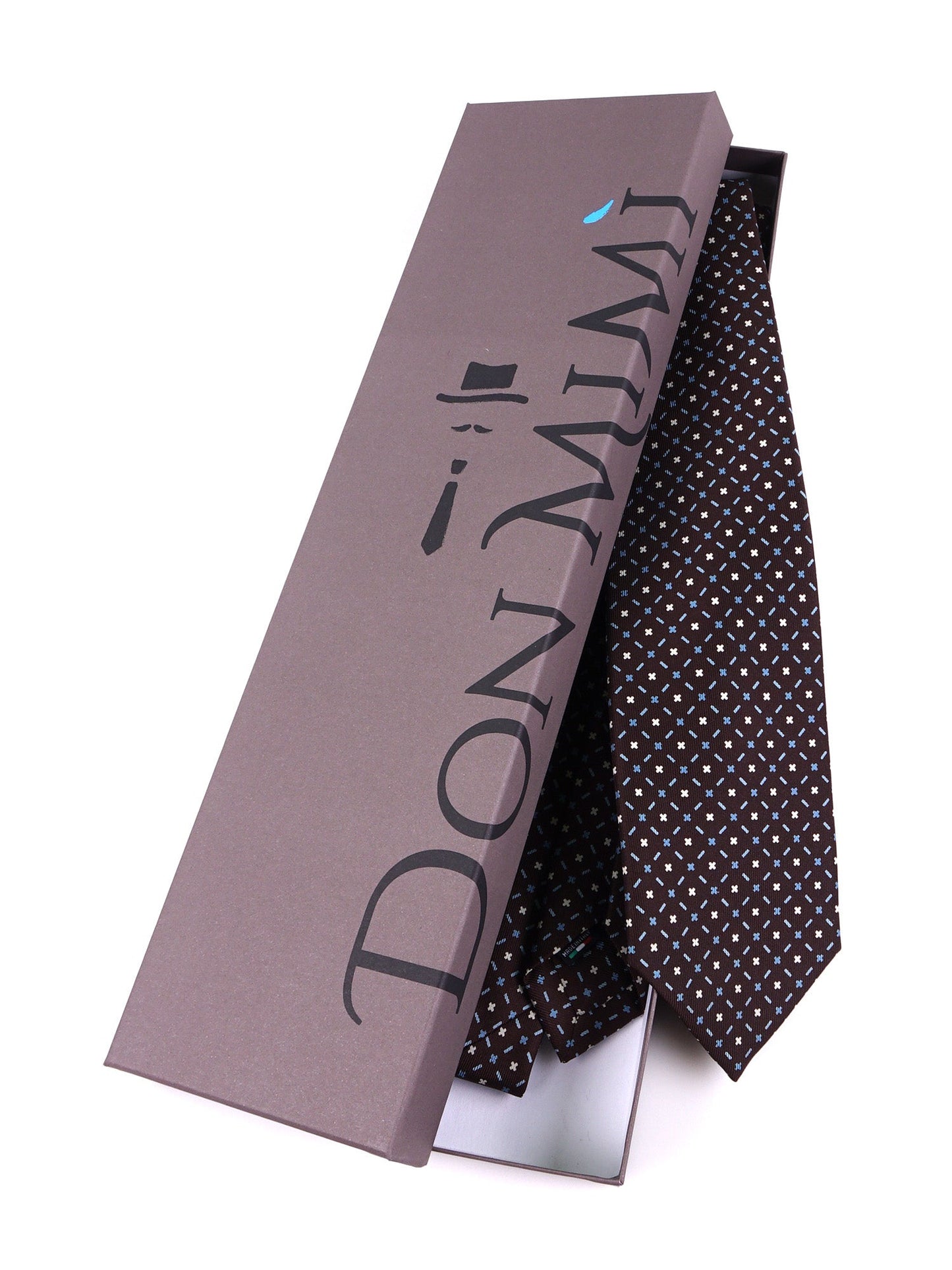 DIGLETT 7-fold tie brown English printed silk