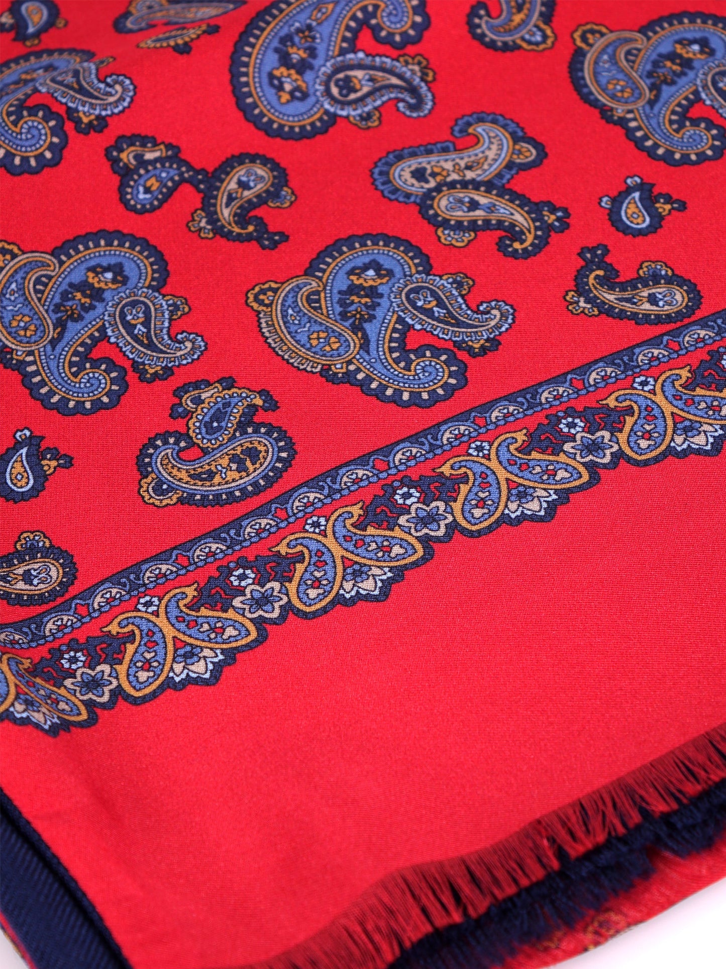 DRESSY red printed silk/wool double-sided scarf