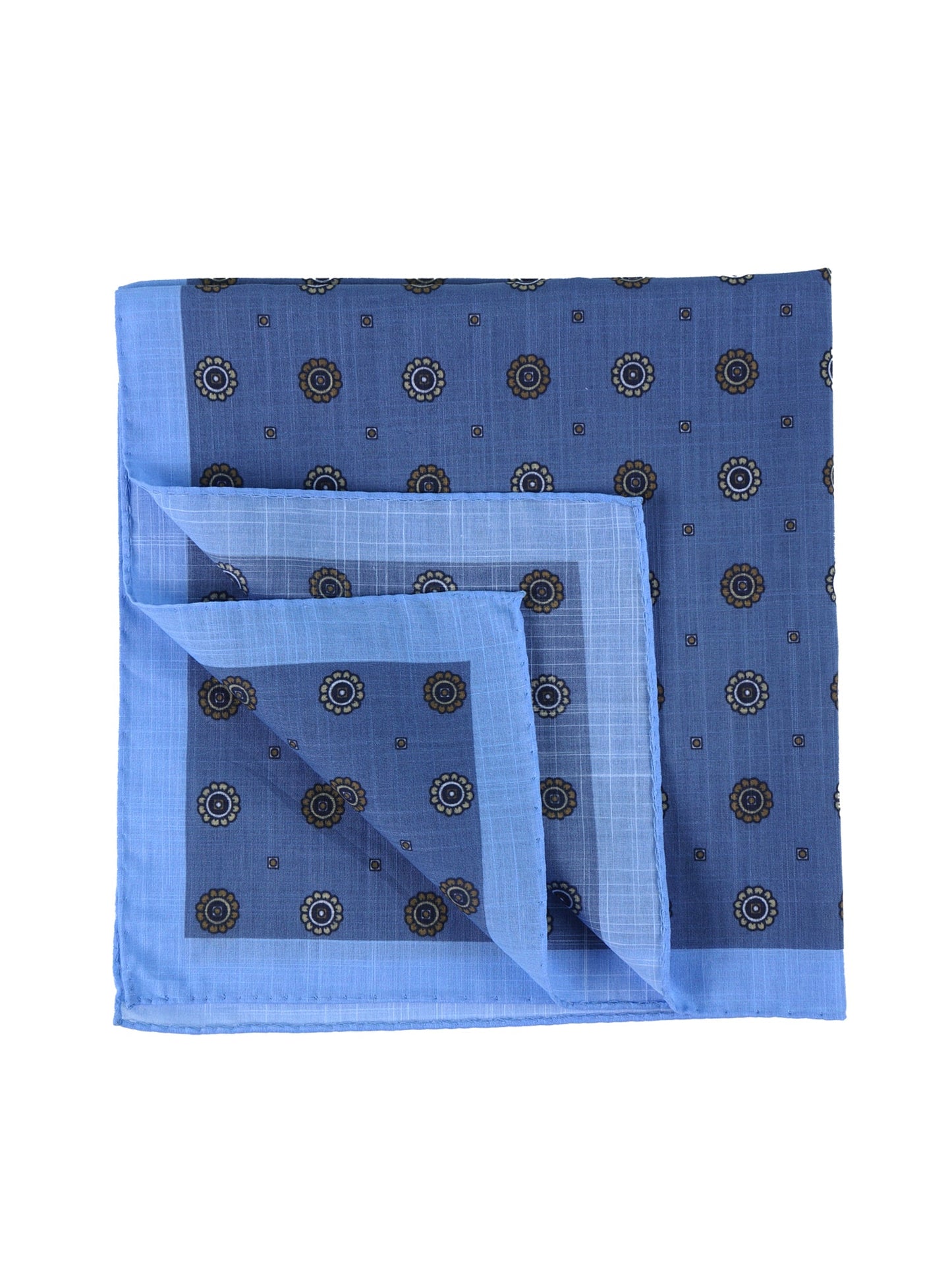 XL Blue Avion Pocket Square in Pure Cotton SFINGE