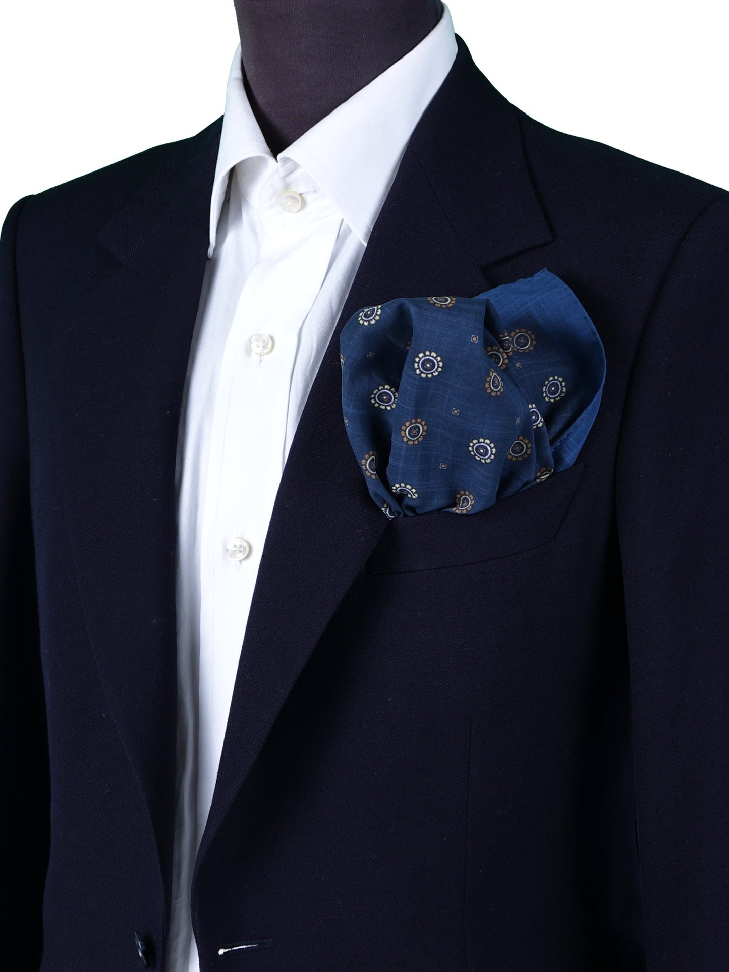XL Blue Pocket Square in Pure Cotton SFINGE