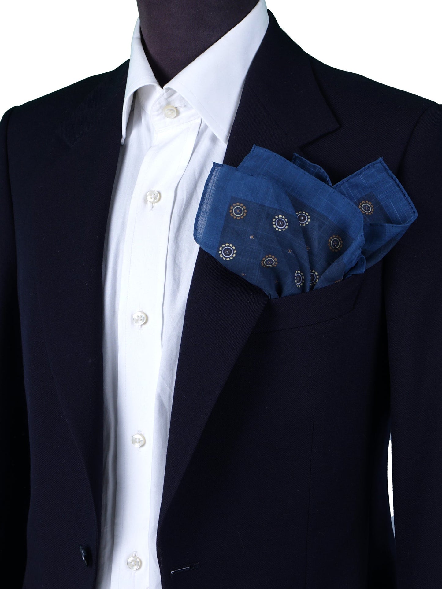 XL Blue Pocket Square in Pure Cotton SFINGE