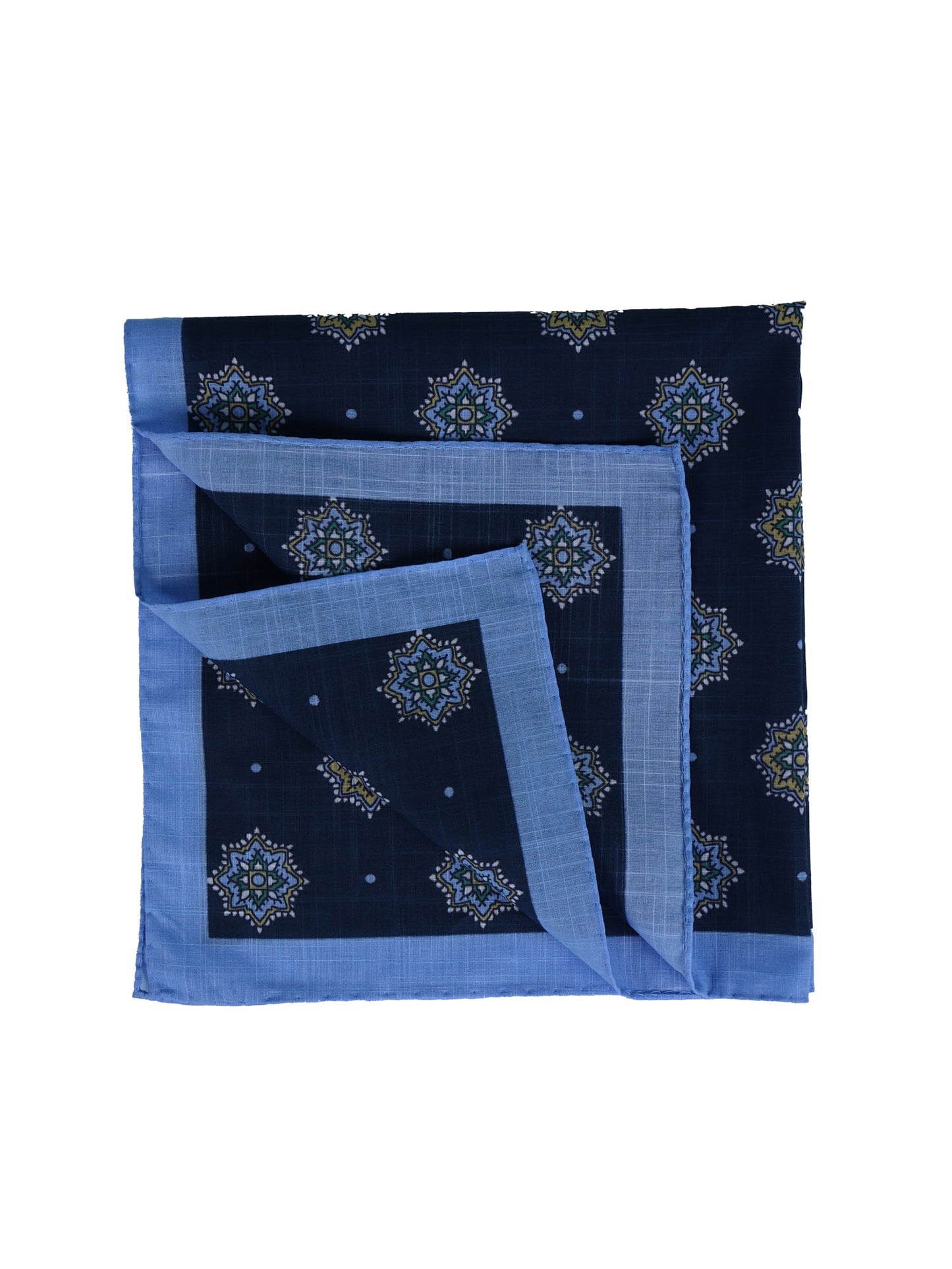 XL Blue Cotton Pocket Square SHAKI