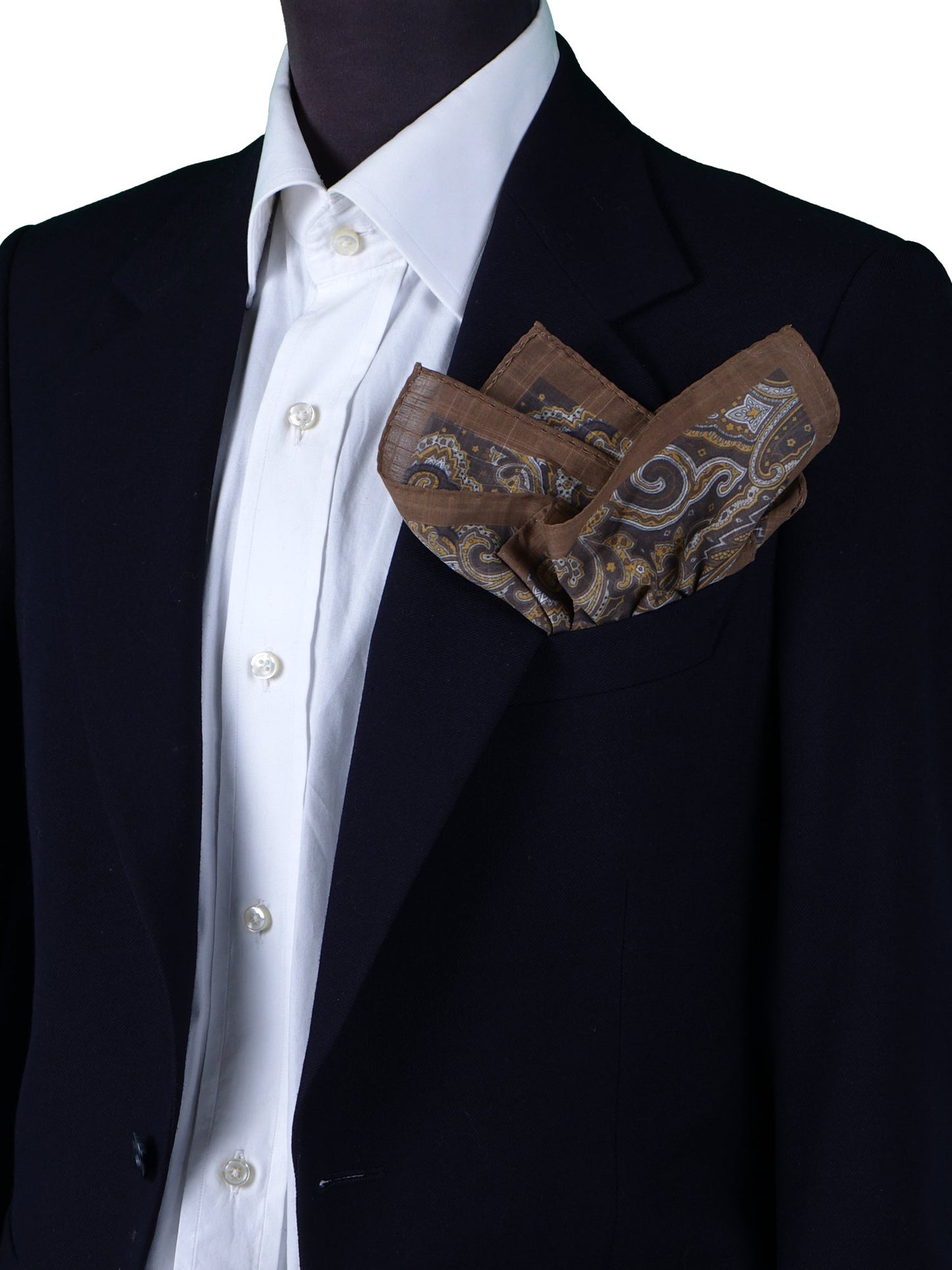 XL brown Cotton Pocket Square MADDY