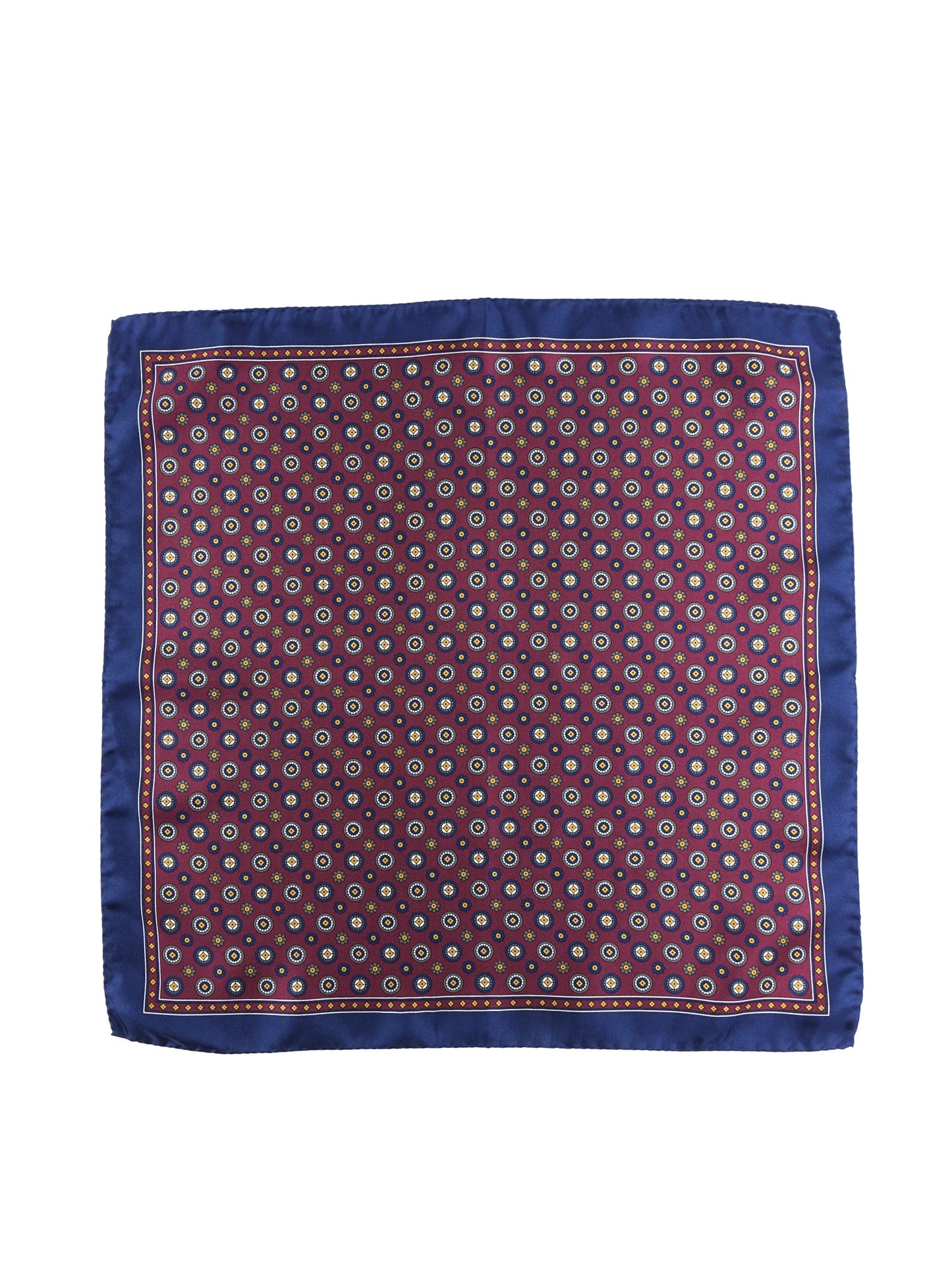 Pocket square 45x45cm bordeaux printed silk SKINNER