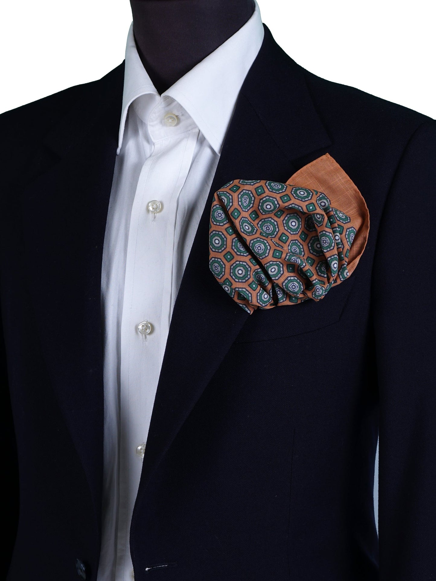 XL Orange Pocket Square in Pure Cotton ROSERY