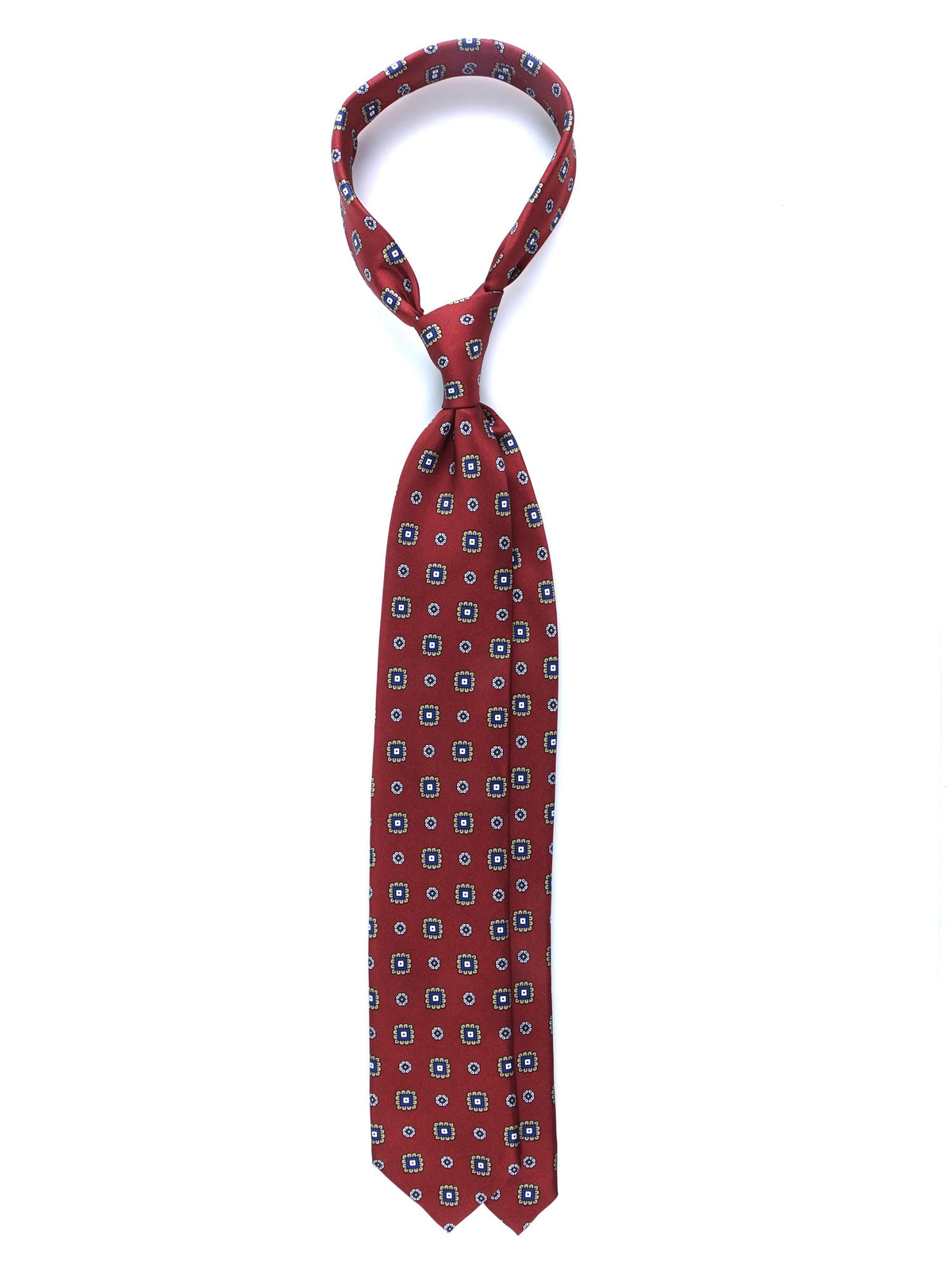 FEIN 3-fold tie in red printed silk