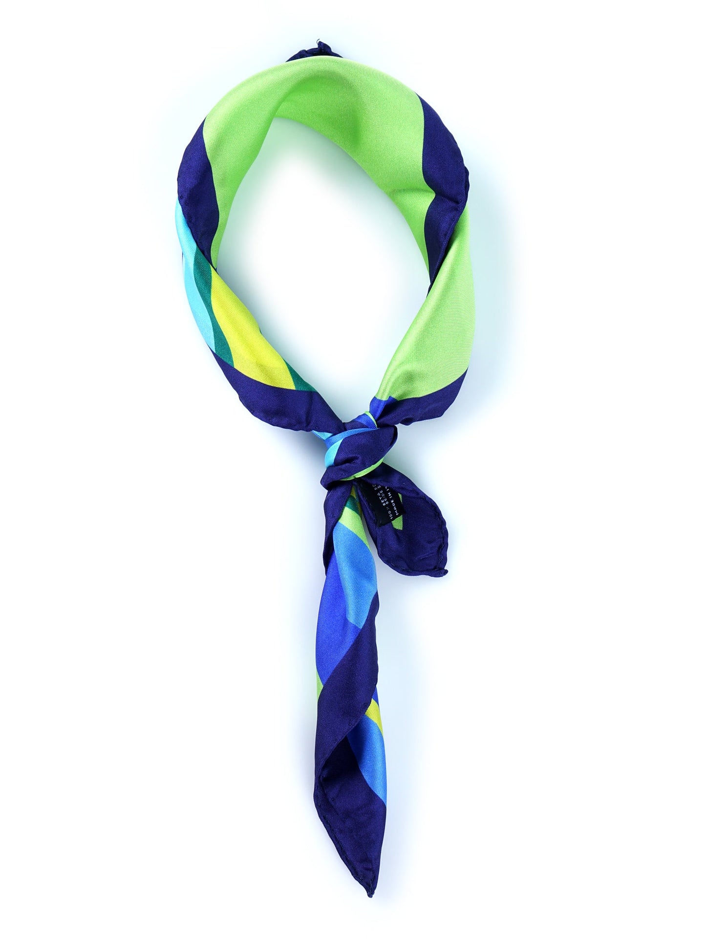 Blue printed silk foulard WAVES