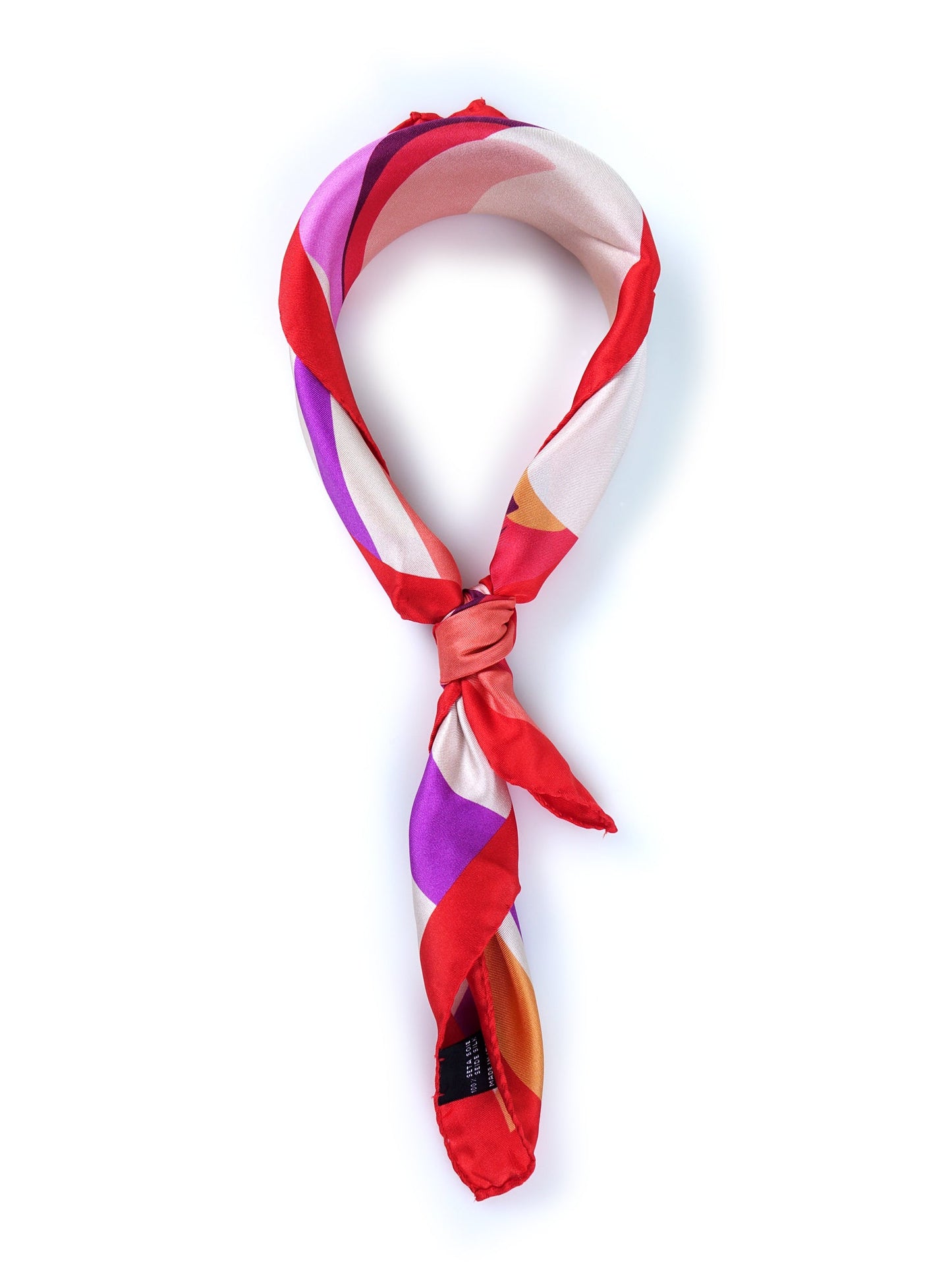 Orange Printed Silk foulard WAVES