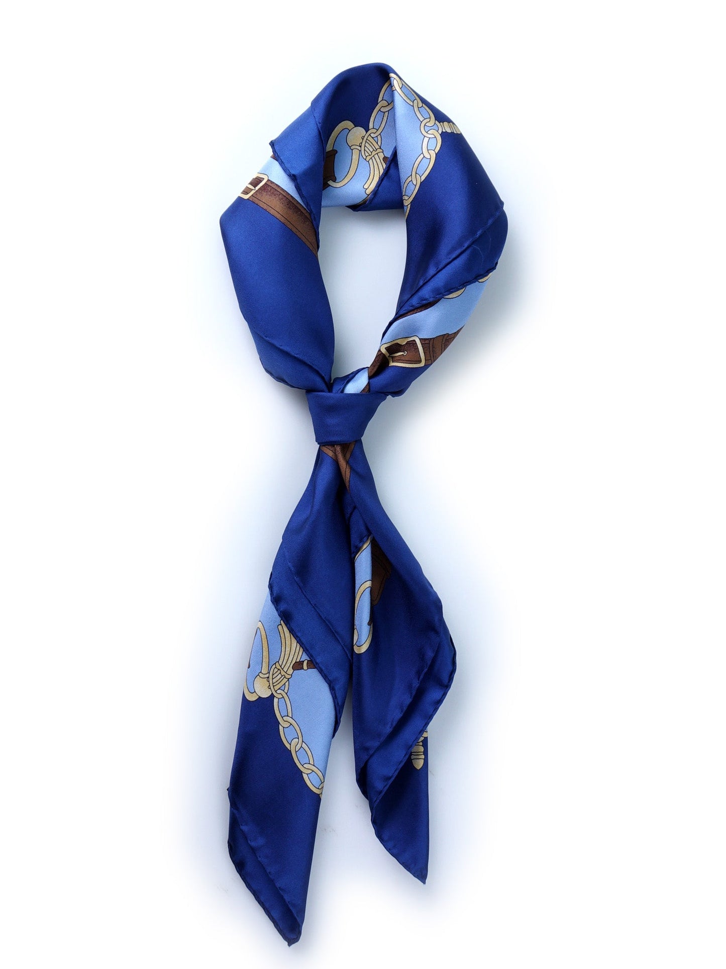 Electric Blue Scarf 90x90cm in Printed Silk LADY BUGS