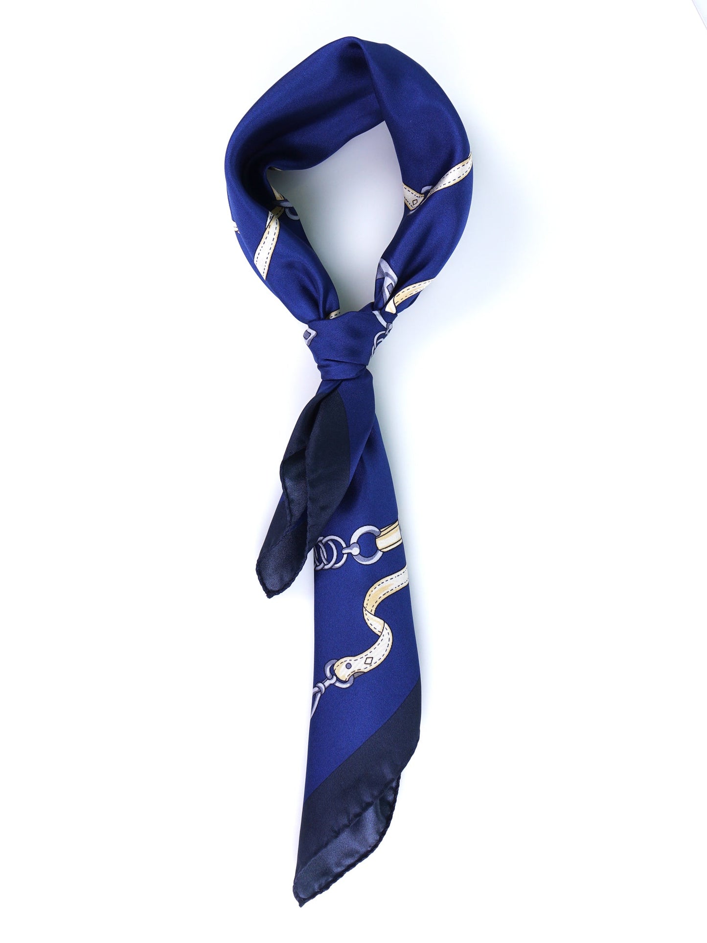 Blue Silk Printed 70x70cm Scarf REINS