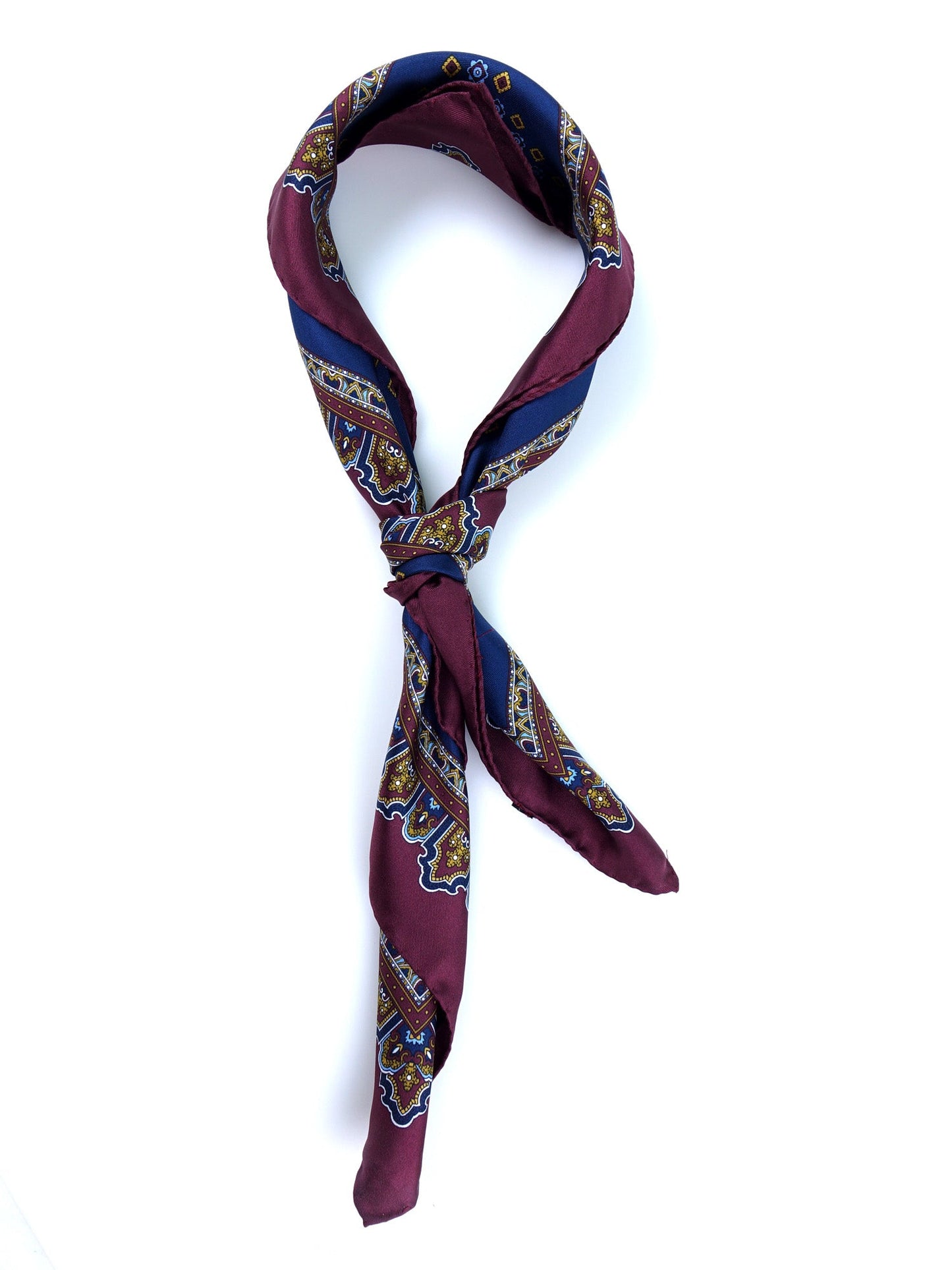 Narciso Printed Silk Blue Scarf 70x70cm