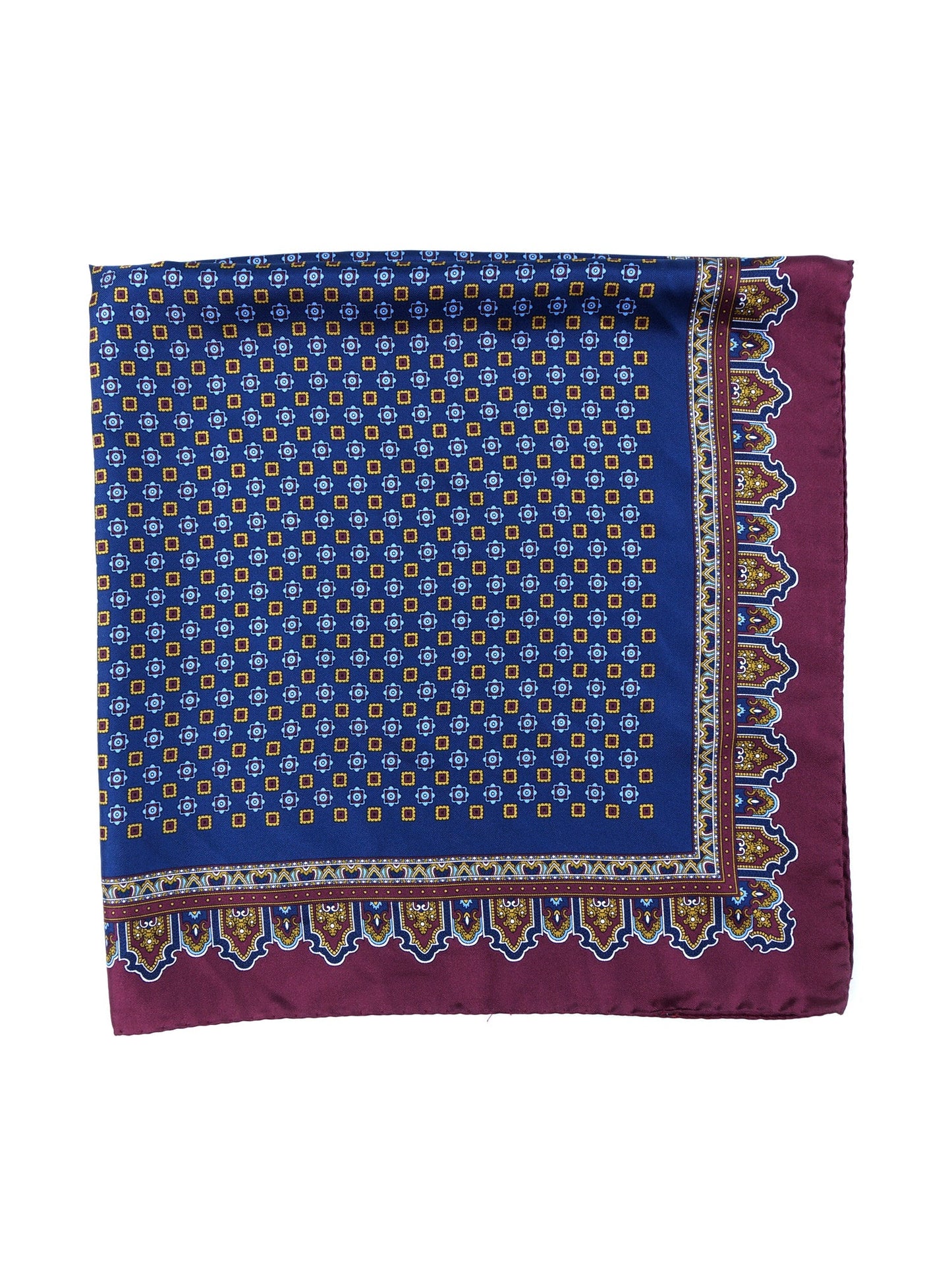 Narciso Printed Silk Blue Scarf 70x70cm