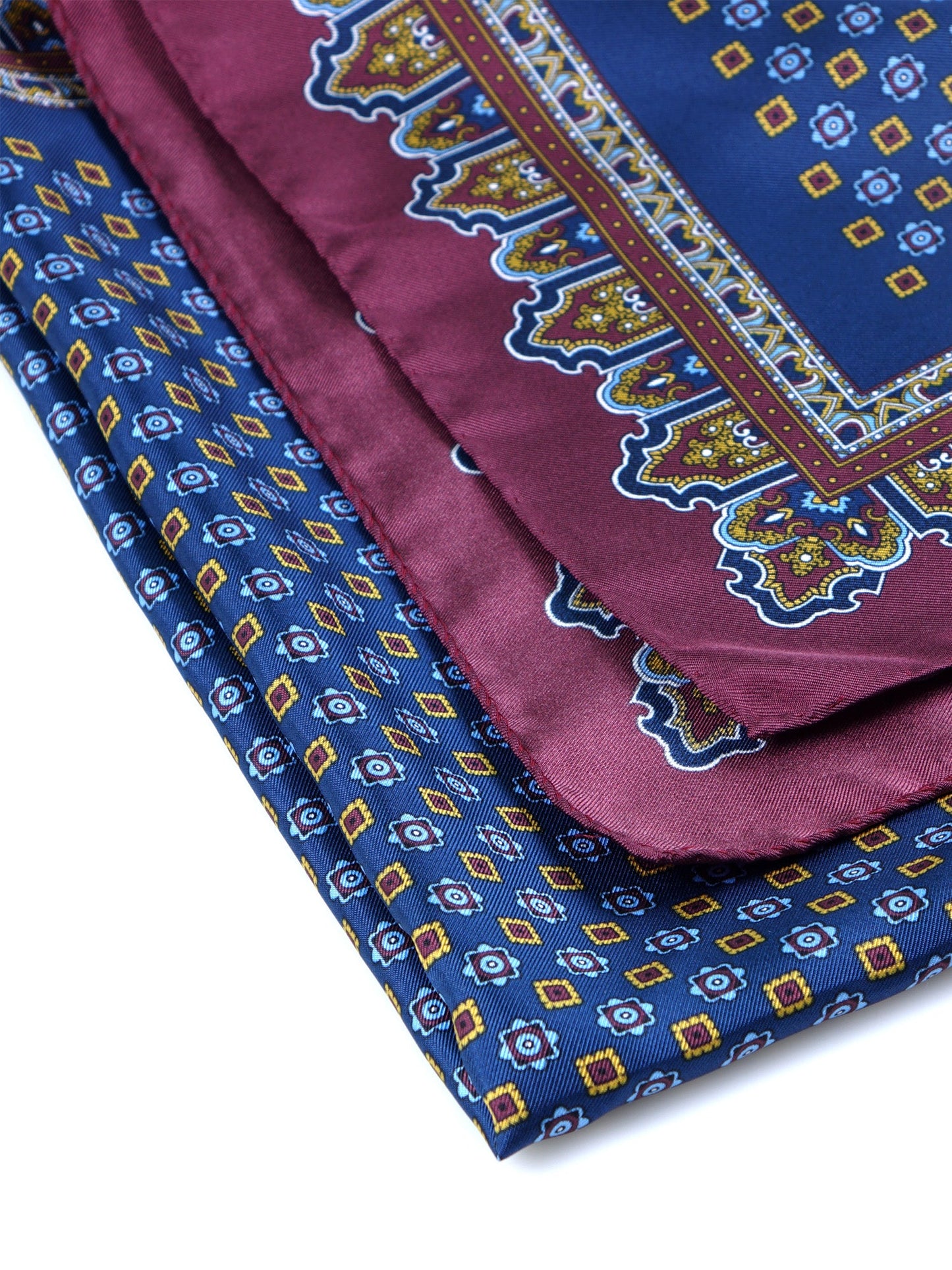 Narciso Printed Silk Blue Scarf 70x70cm