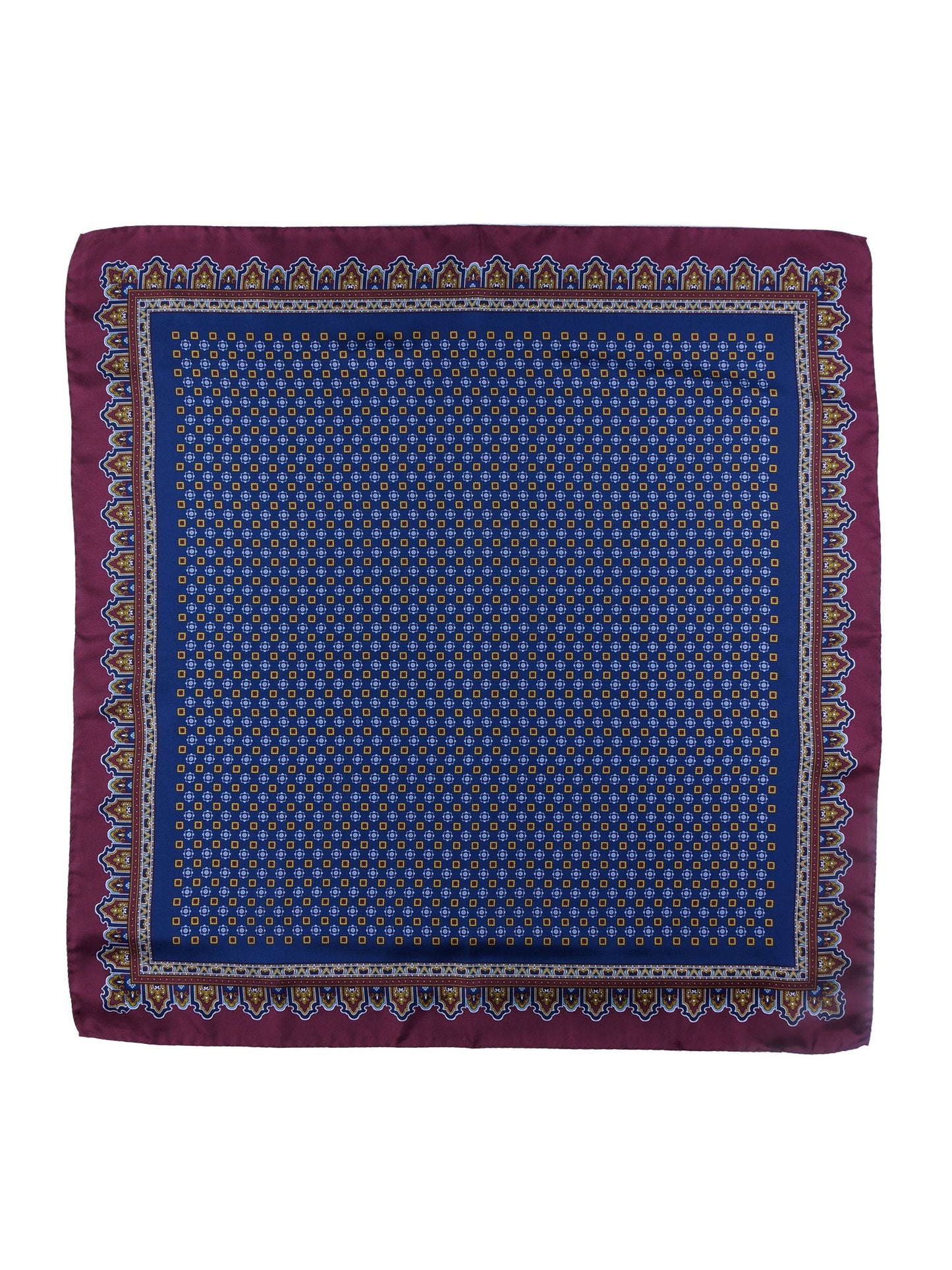 Narciso Printed Silk Blue Scarf 70x70cm
