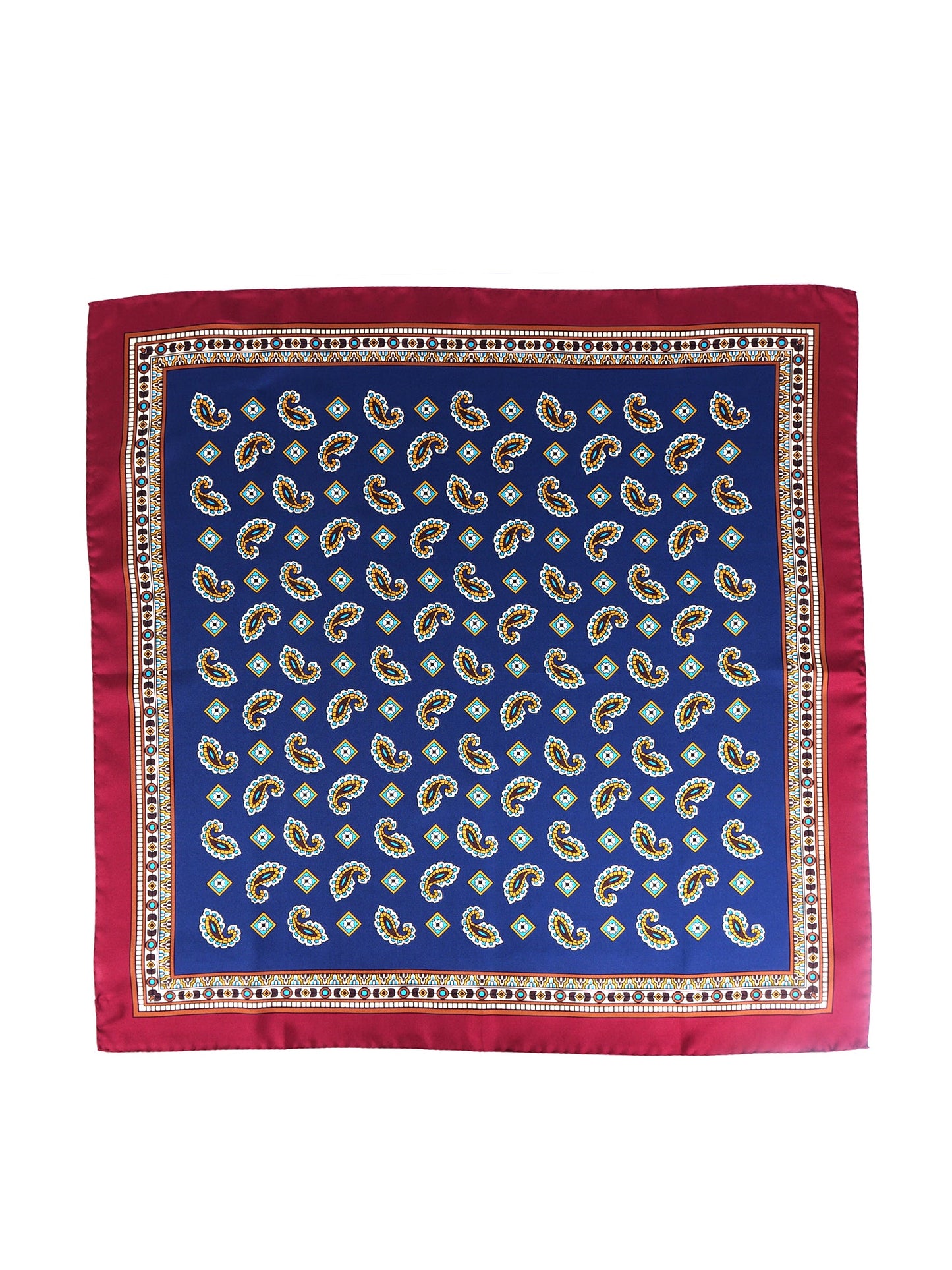 Blue Silk Scarf 70x70cm FALENA