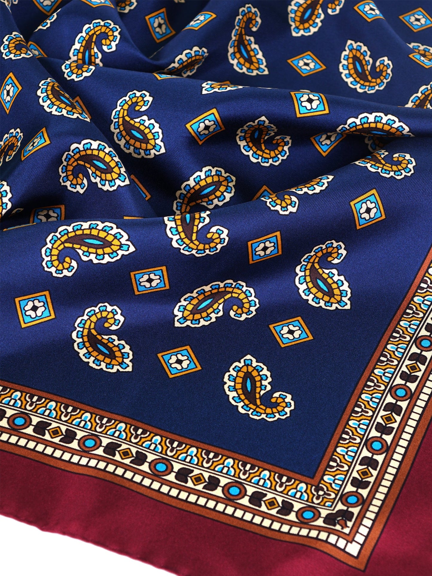 Blue Silk Scarf 70x70cm FALENA