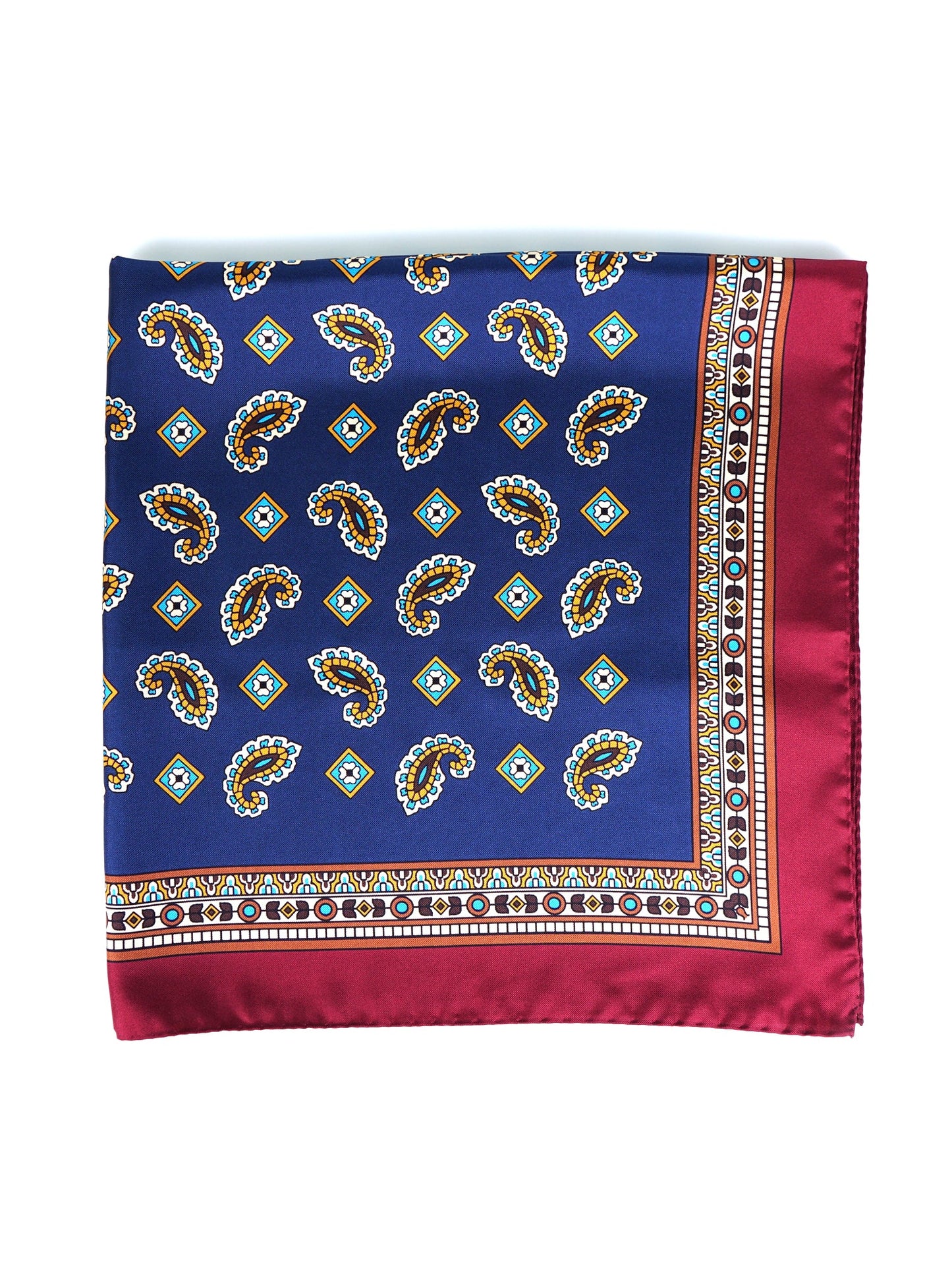Blue Silk Scarf 70x70cm FALENA