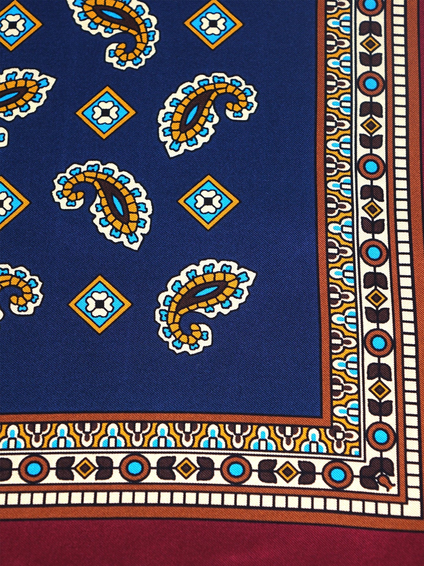 Blue Silk Scarf 70x70cm FALENA
