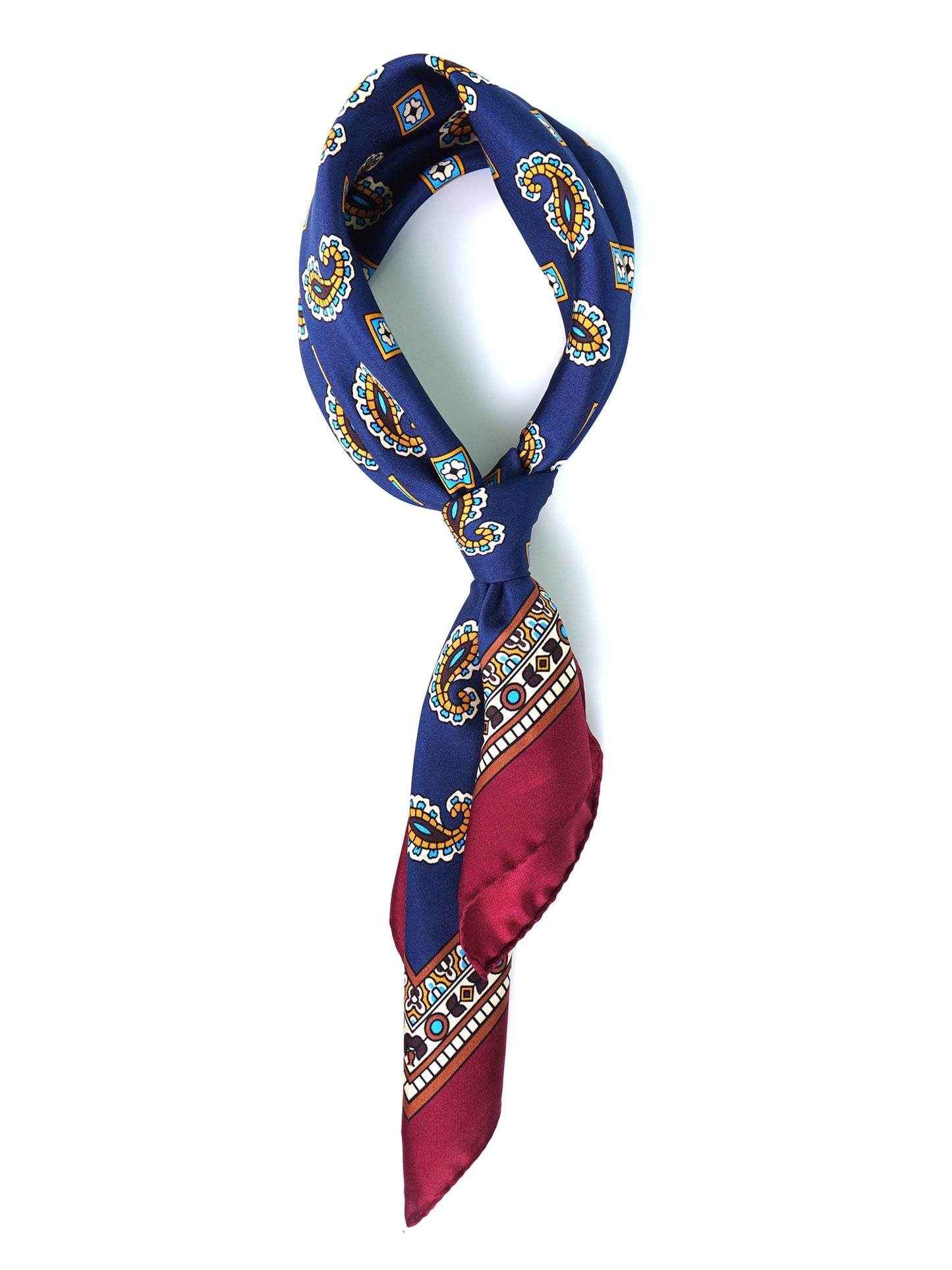 Blue Silk Scarf 70x70cm FALENA