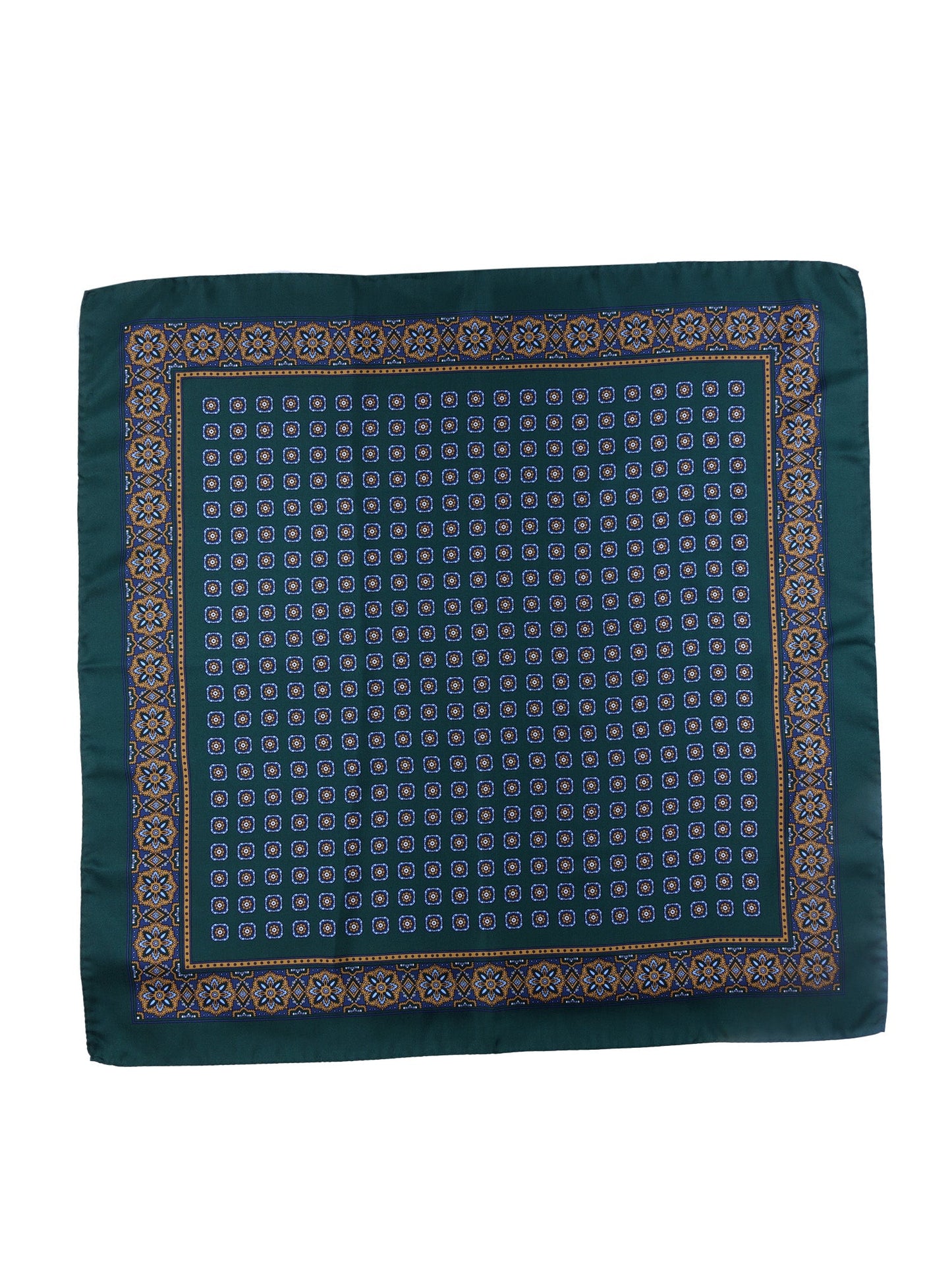 Green 70x70cm Printed Silk Scarf FEDE