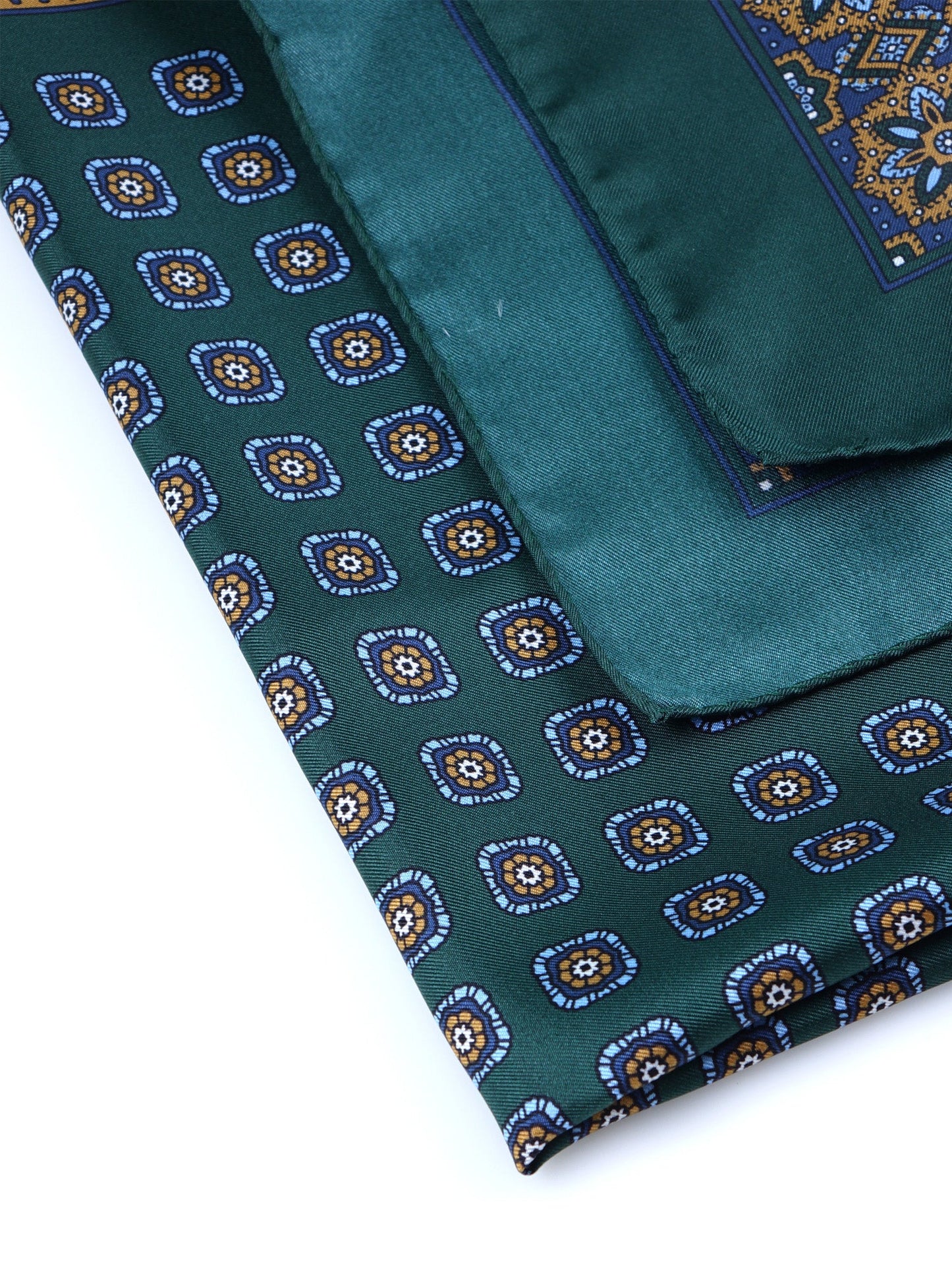 Green 70x70cm Printed Silk Scarf FEDE
