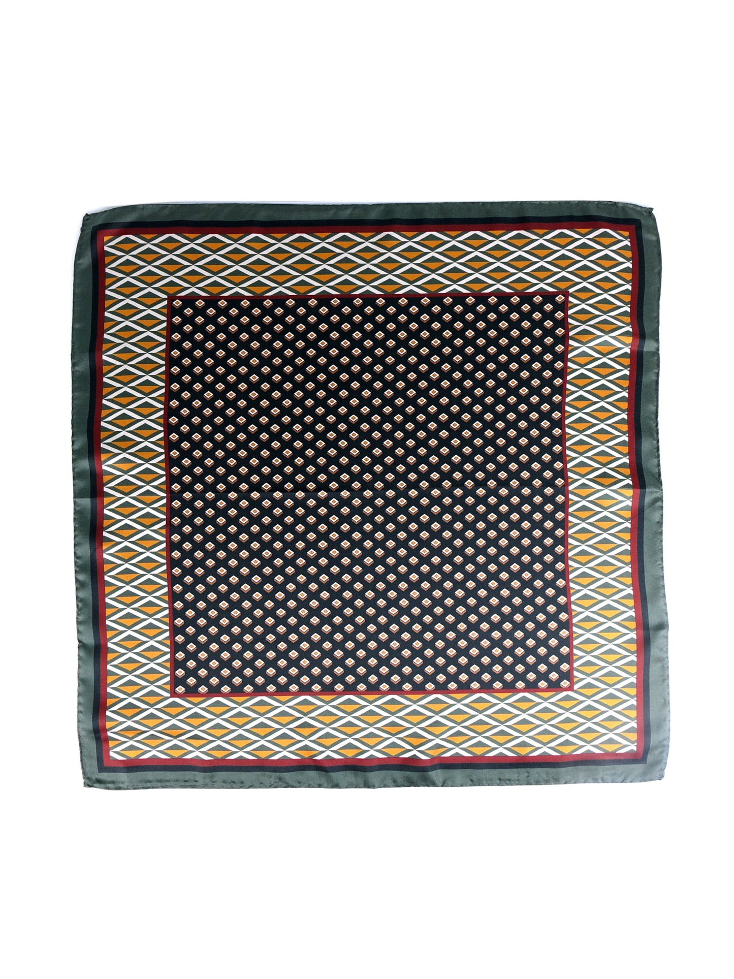 Green 70x70cm Printed Silk Scarf GOLDIE
