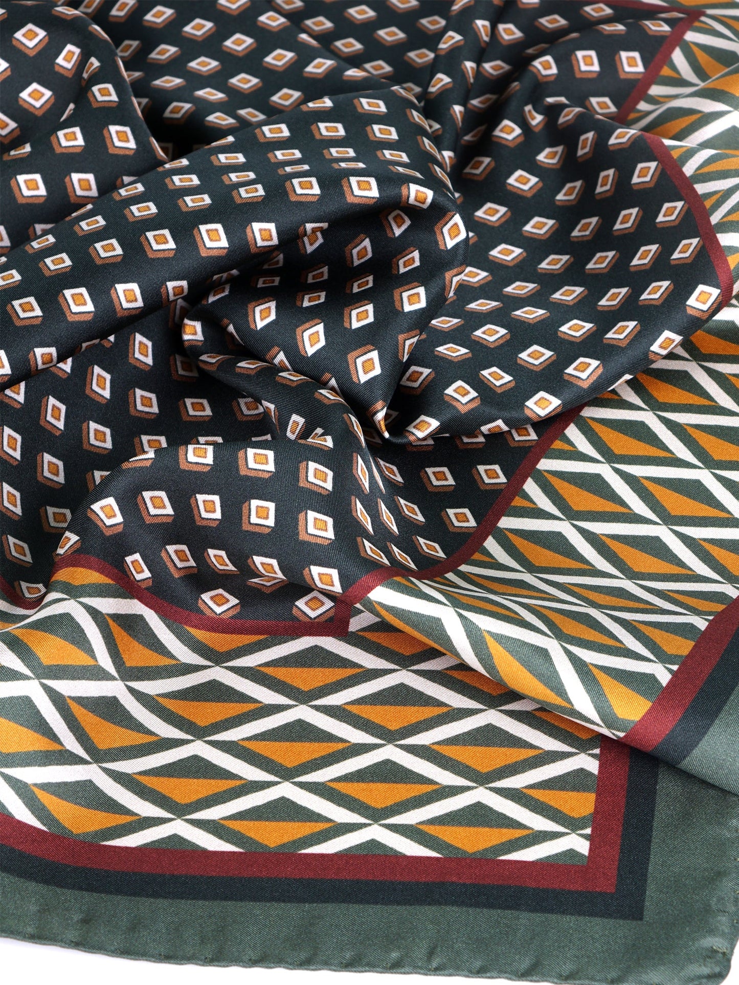 Green 70x70cm Printed Silk Scarf GOLDIE