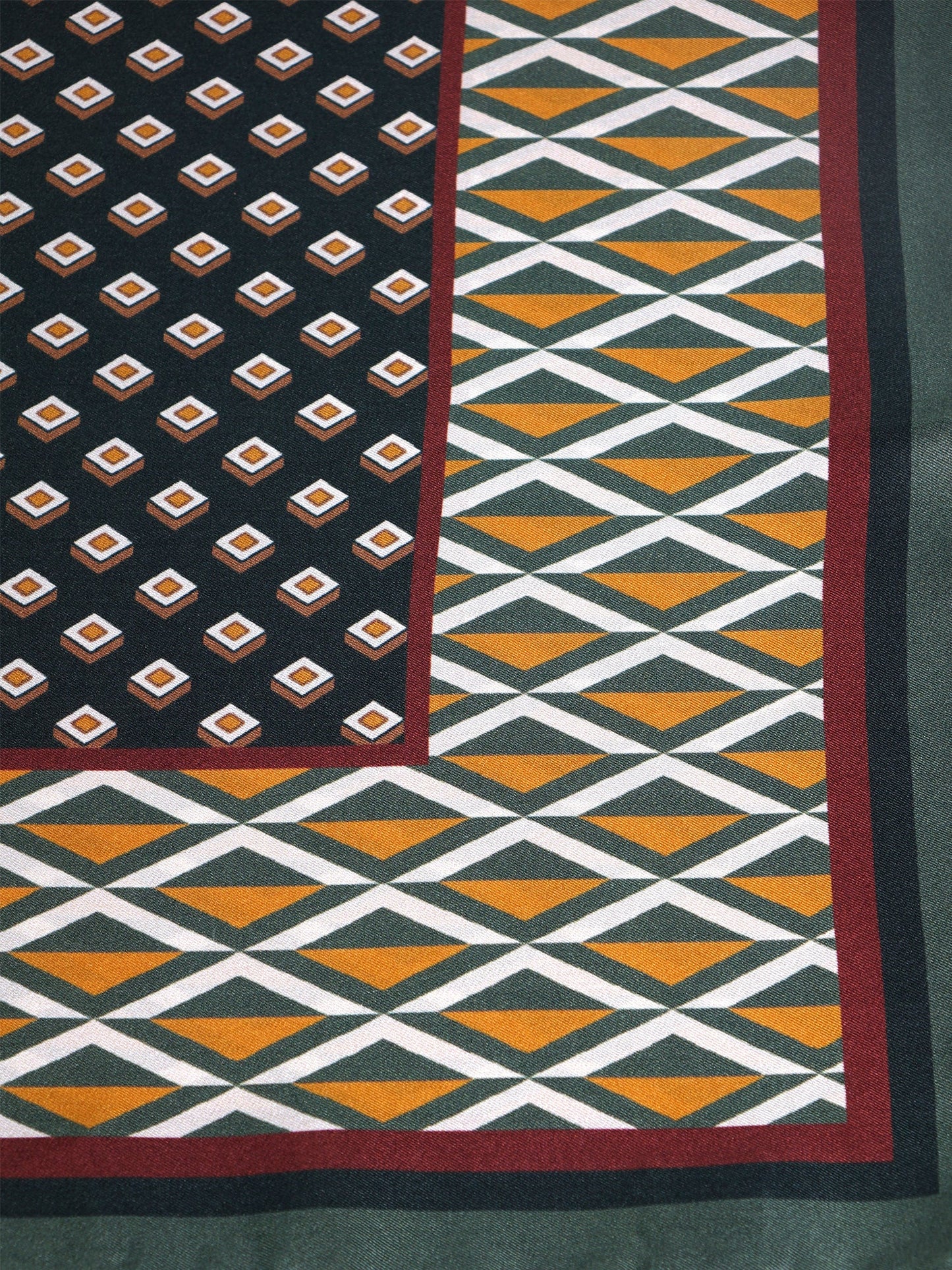 Green 70x70cm Printed Silk Scarf GOLDIE